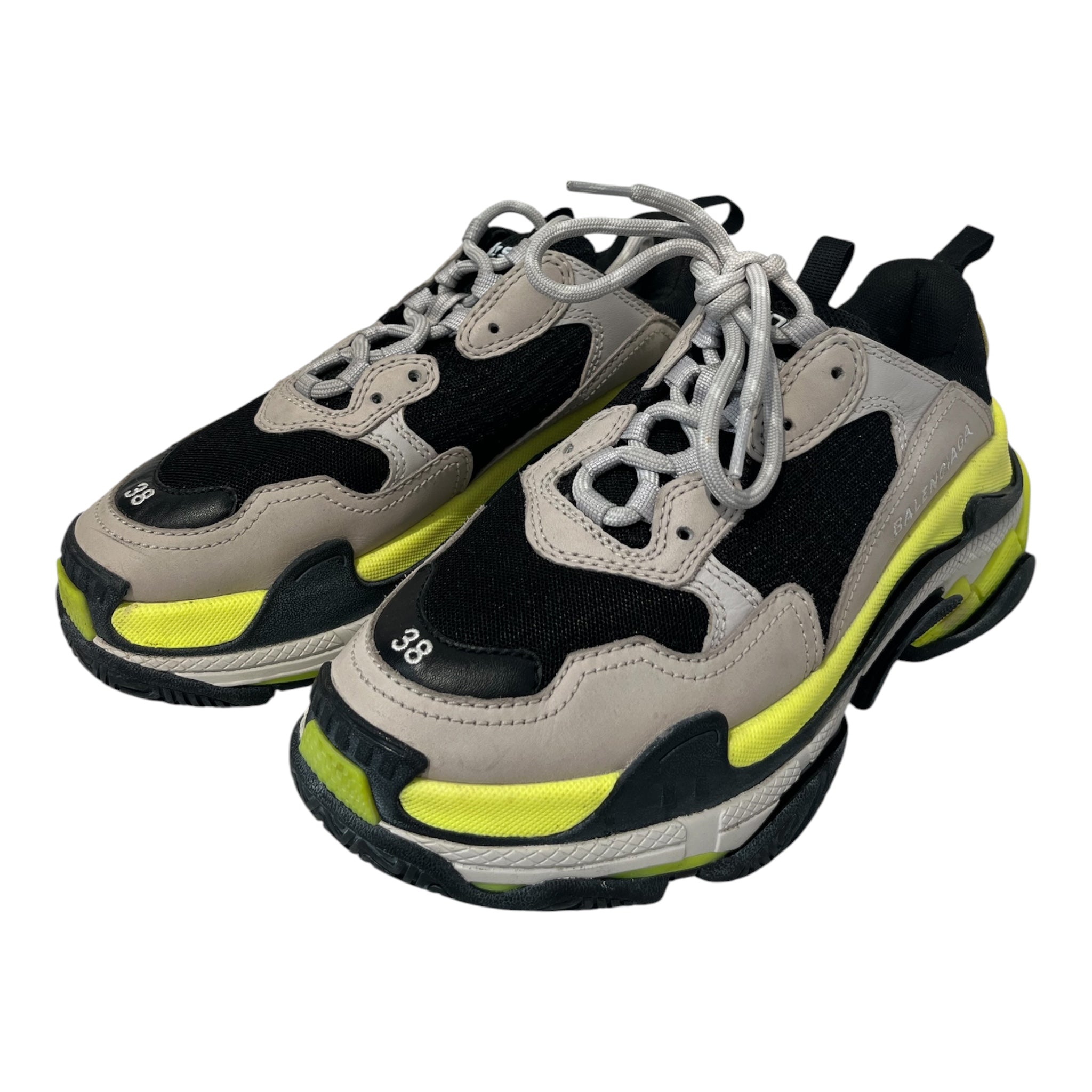BALENCIAGA/Low-Sneakers/EU 38/Polyester/GRN/U-Tip/triple s lime green view 1