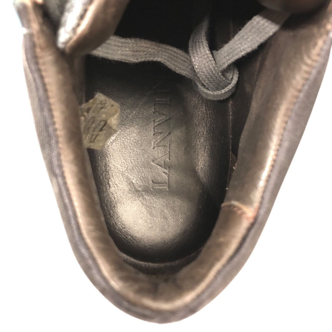 LANVIN/Hi-Sneakers/US 8/Leather/BLK/Suede/Leather Gry/Blk Sneakers view 3