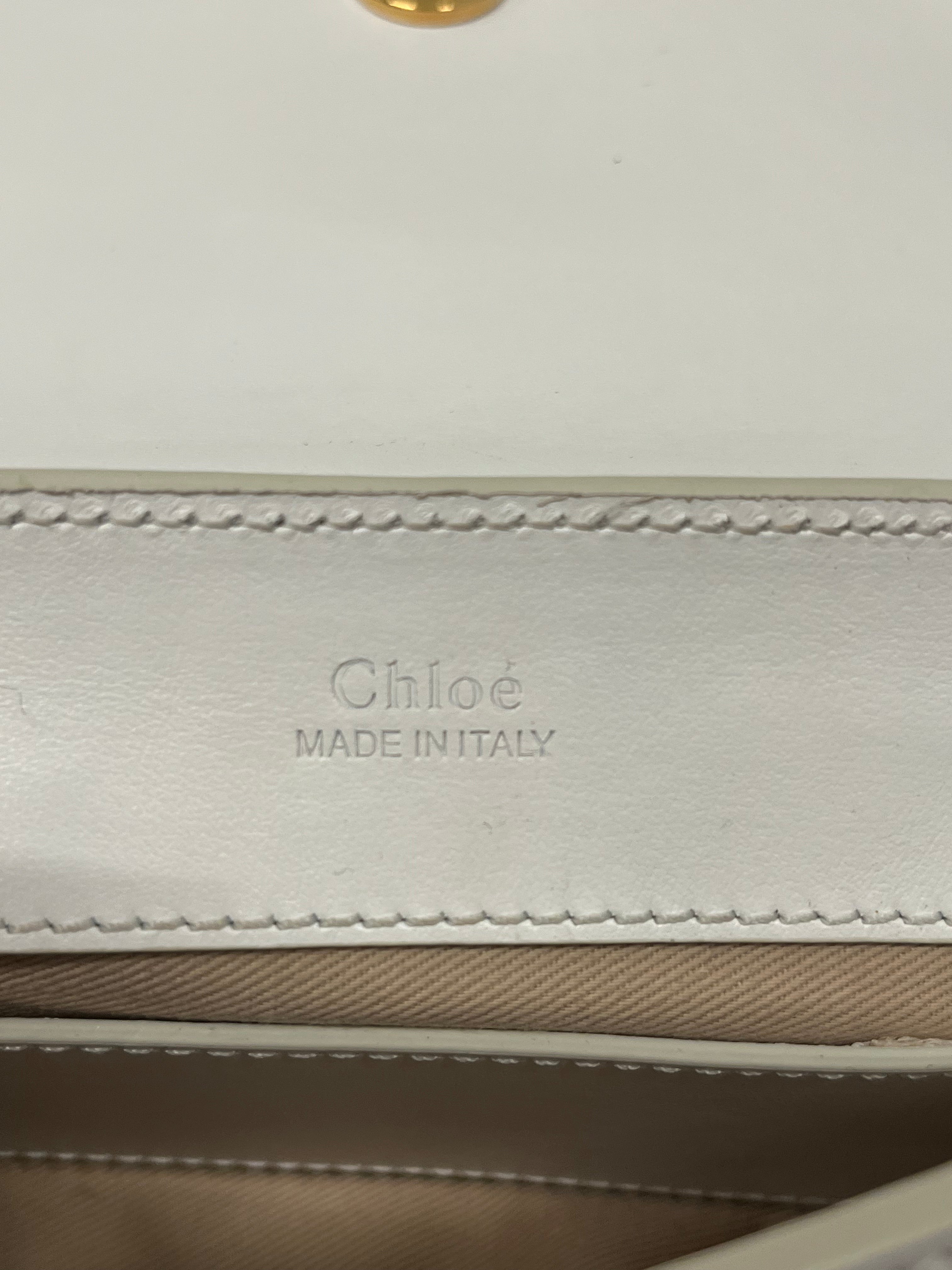 Chloe/Fanny Pack/Leather/WHT/GOLD C FRONT view 3