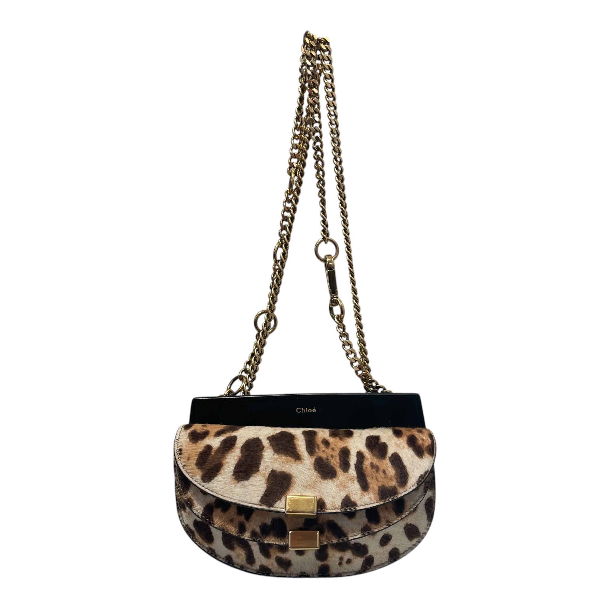 Chloe/Cross Body Bag/Animal Pattern/Fur/BEG/GEORGIA BELT BAG PONY HAIR view 1
