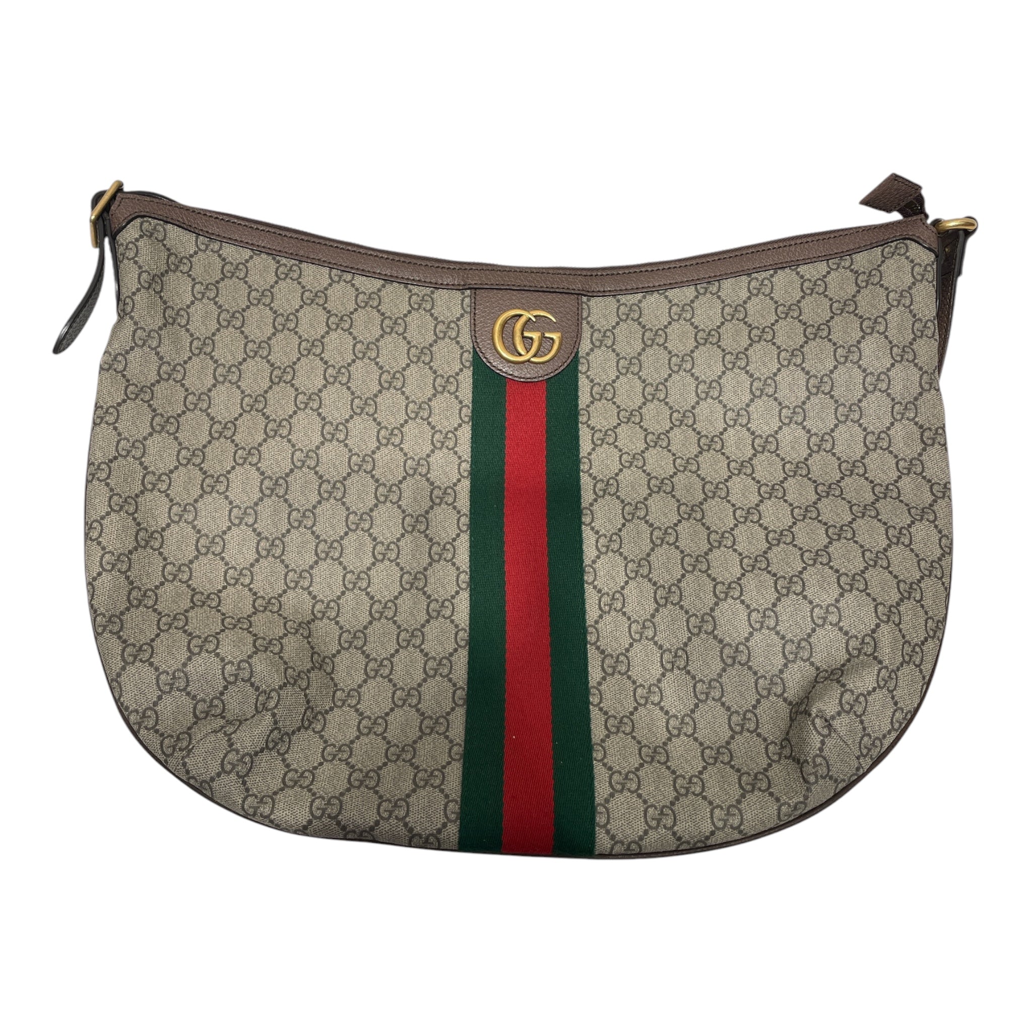 GUCCI/Cross Body Bag/Monogram/KHK/OPHIDIA HALF MOON view 1