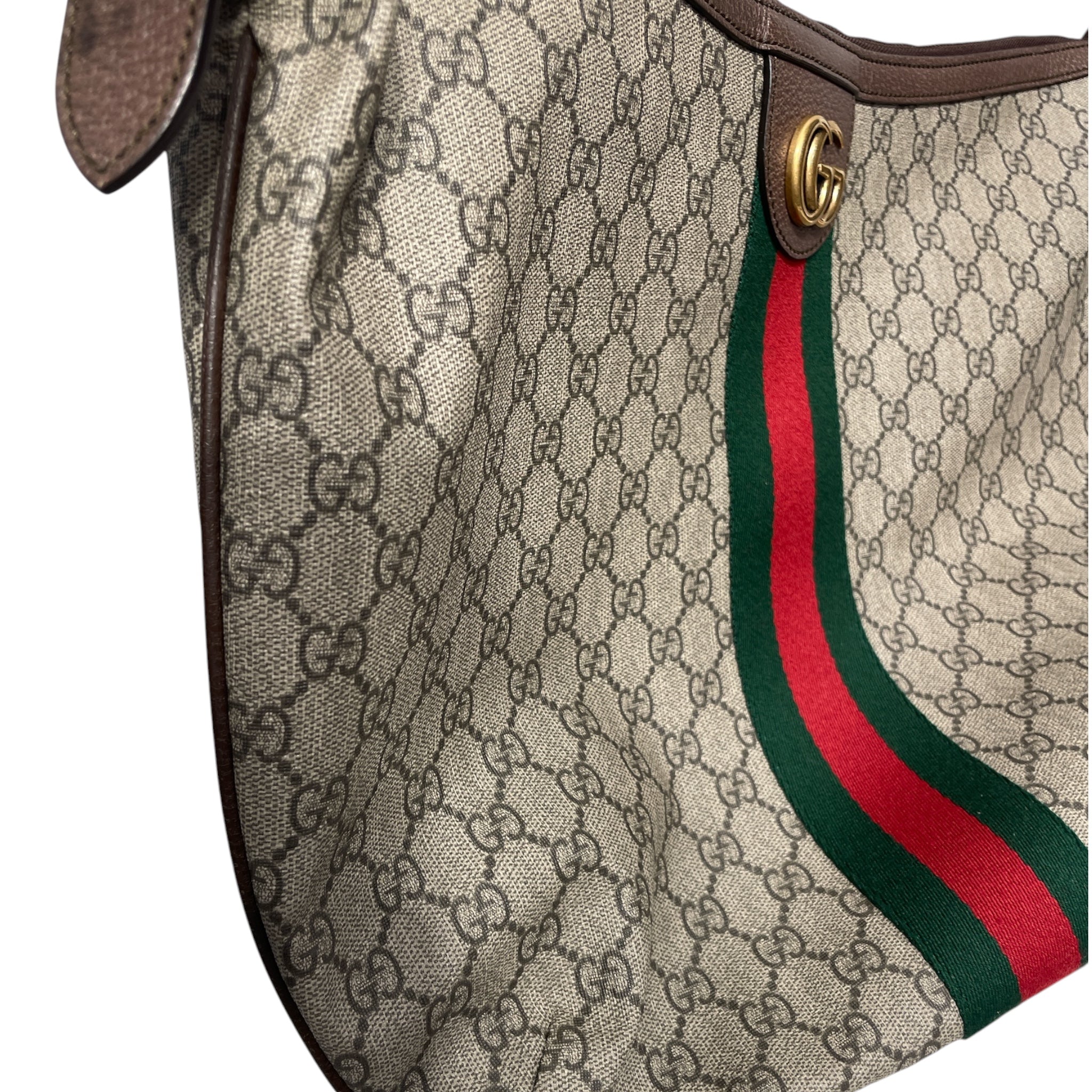 GUCCI/Cross Body Bag/Monogram/KHK/OPHIDIA HALF MOON view 6