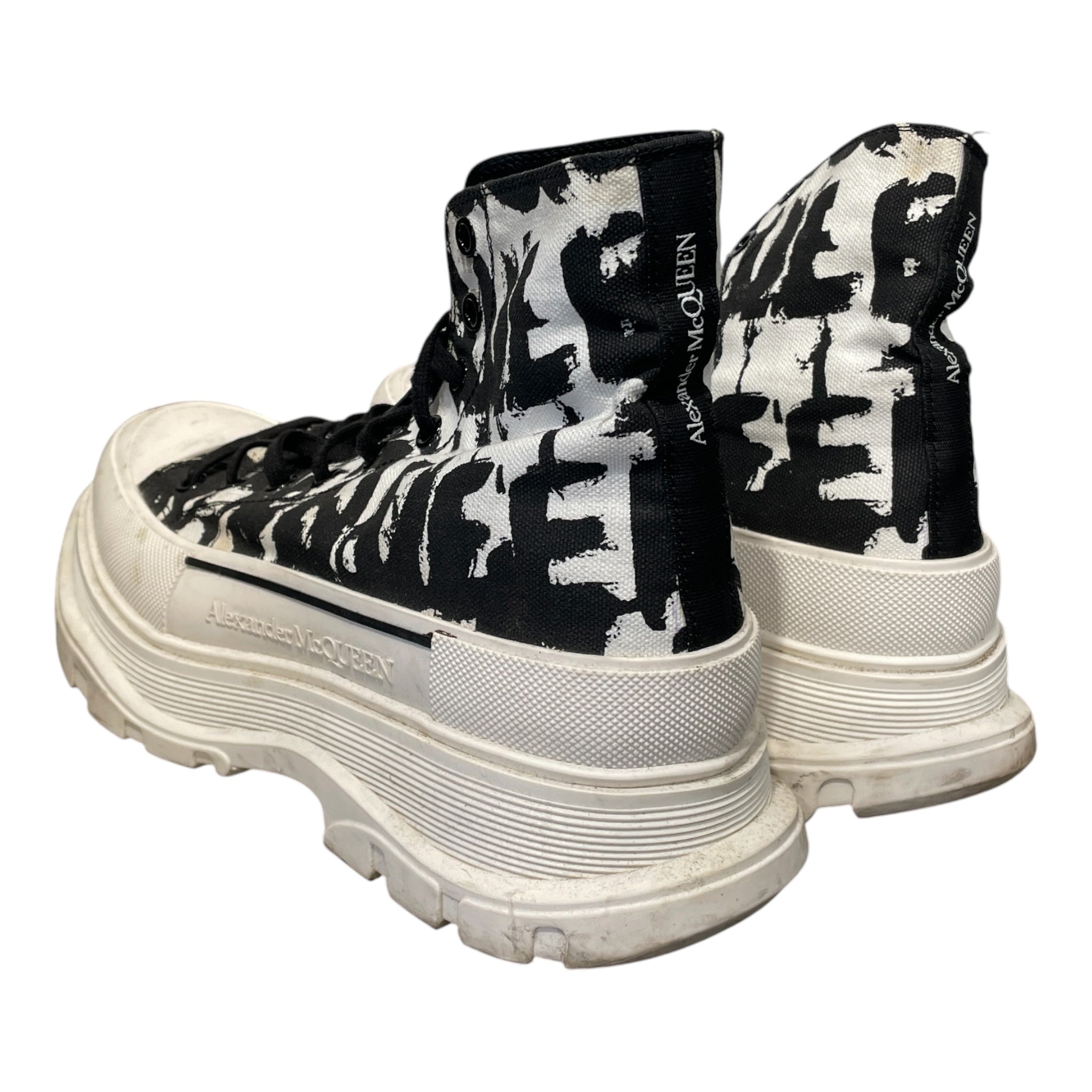 Alexander McQueen/Hi-Sneakers/EU 45/All Over Print/Cotton/BLK/PLATFORM LACE UP SNEAKER view 2