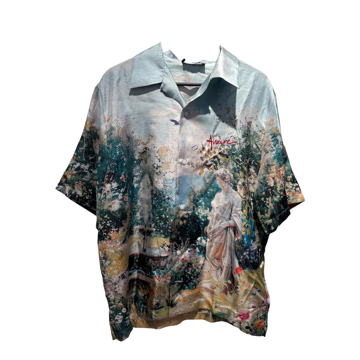 AMIRI/SS Shirt/XL/Silk/GRN/All Over Print/CHATEAU FOUNTAIN SILK SHIRT view 1