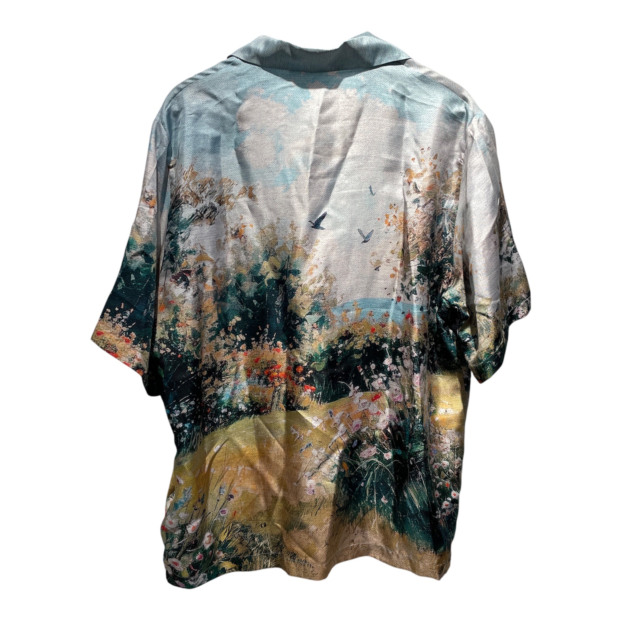 AMIRI/SS Shirt/XL/Silk/GRN/All Over Print/CHATEAU FOUNTAIN SILK SHIRT view 2