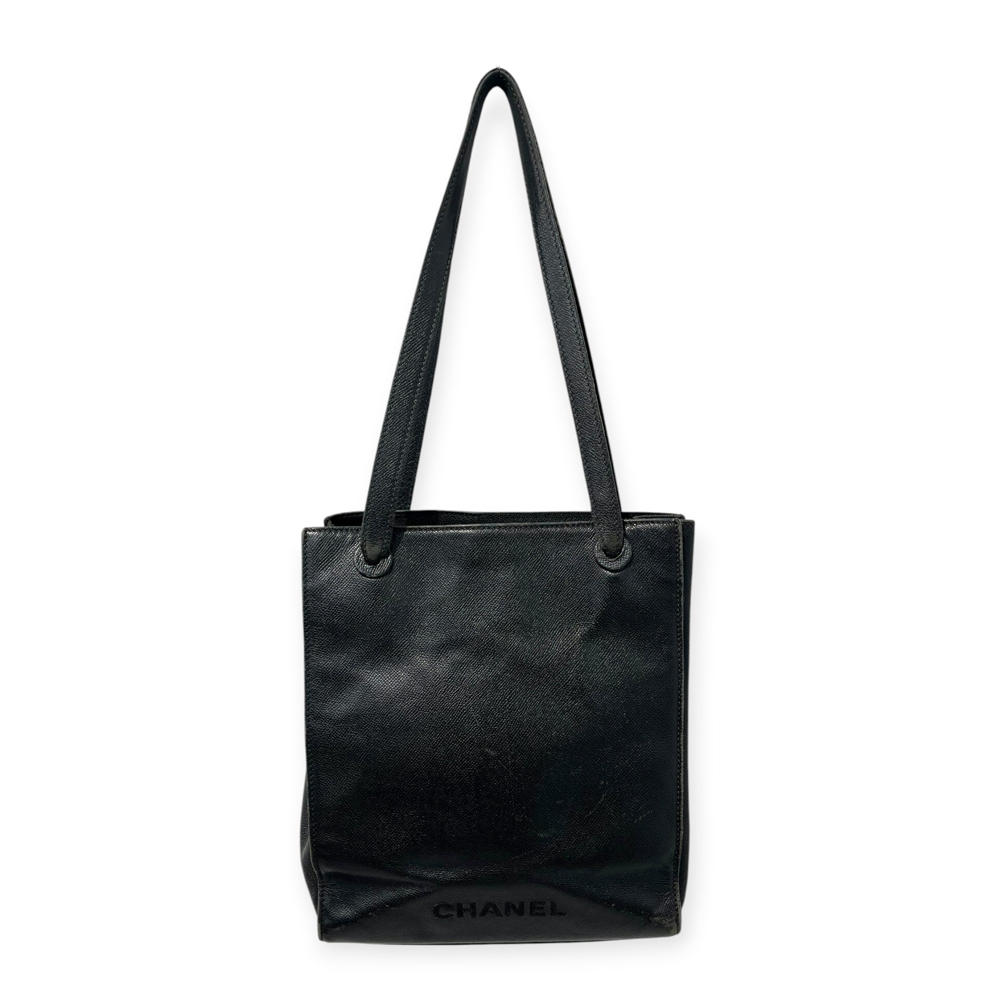 CHANEL/Tote Bag/Leather/BLK/CAVIAR LEATHER/ WEAVED LOGO view 2