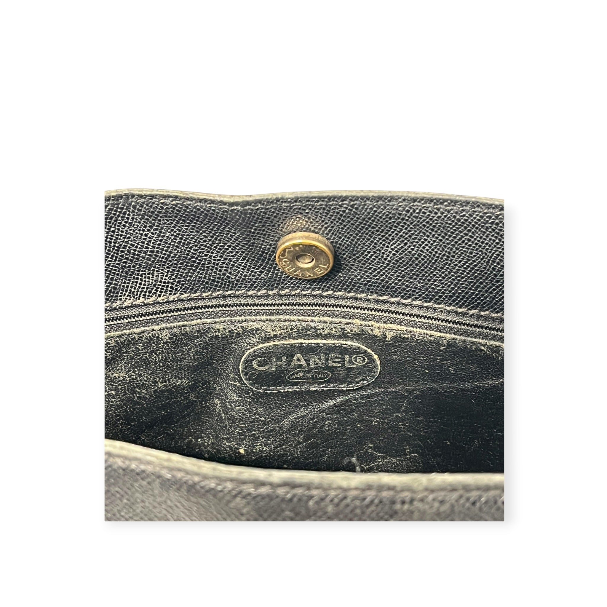 CHANEL/Tote Bag/Leather/BLK/CAVIAR LEATHER/ WEAVED LOGO view 6