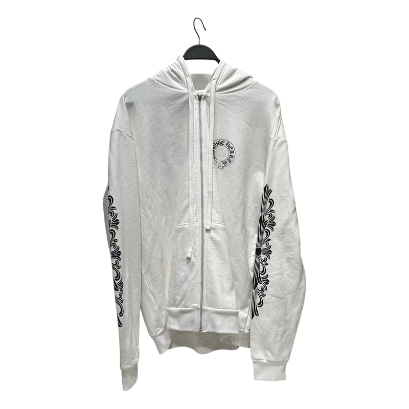 CHROME HEARTS/Zip Up Hoodie/XL/Graphic/Cotton/WHT/