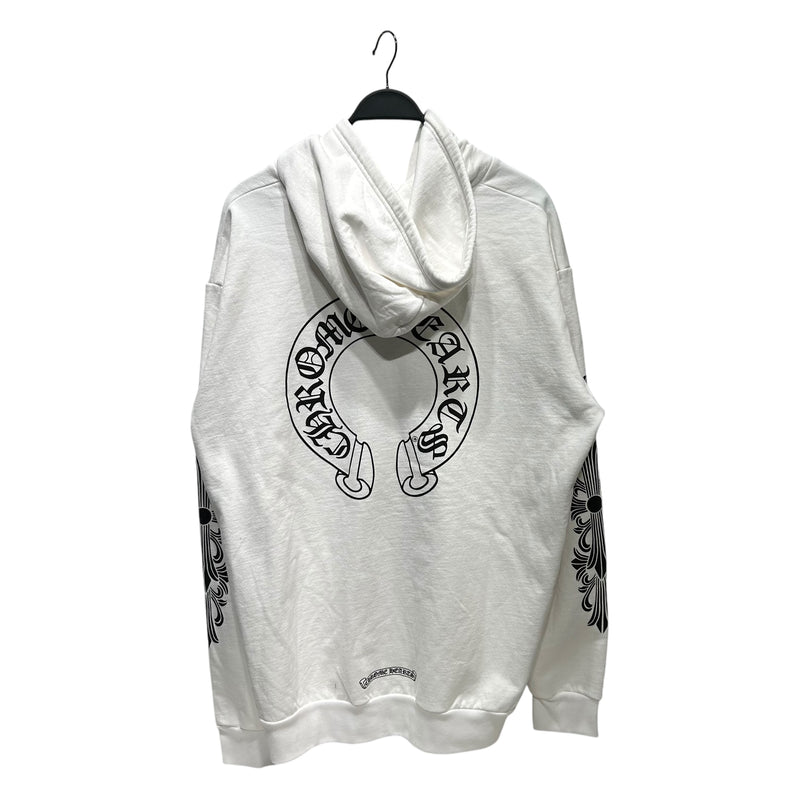 CHROME HEARTS/Zip Up Hoodie/XL/Graphic/Cotton/WHT/