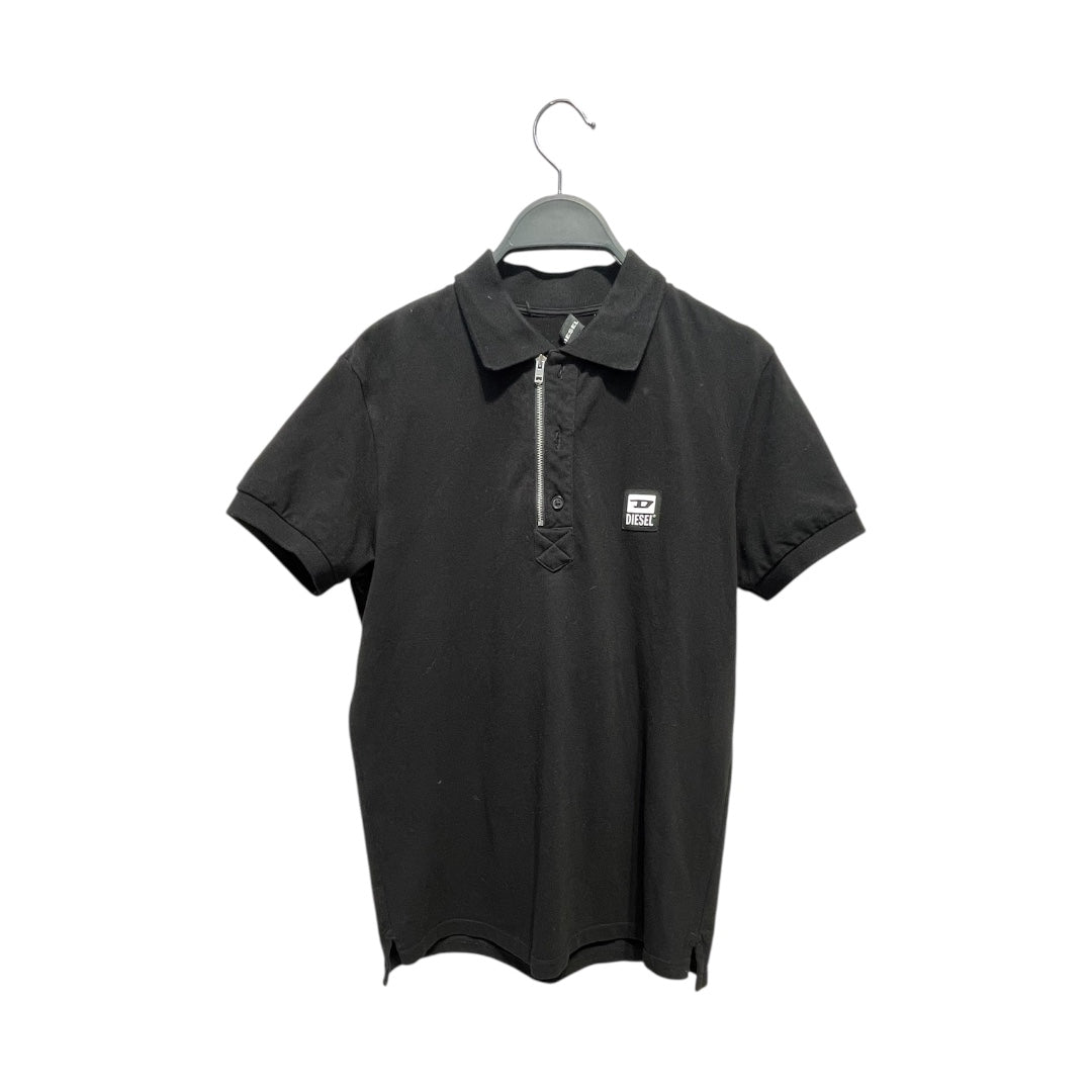 DIESEL/Polo Shirt/XS/Cotton/BLK/DIESEL PATCH CHEST view 1
