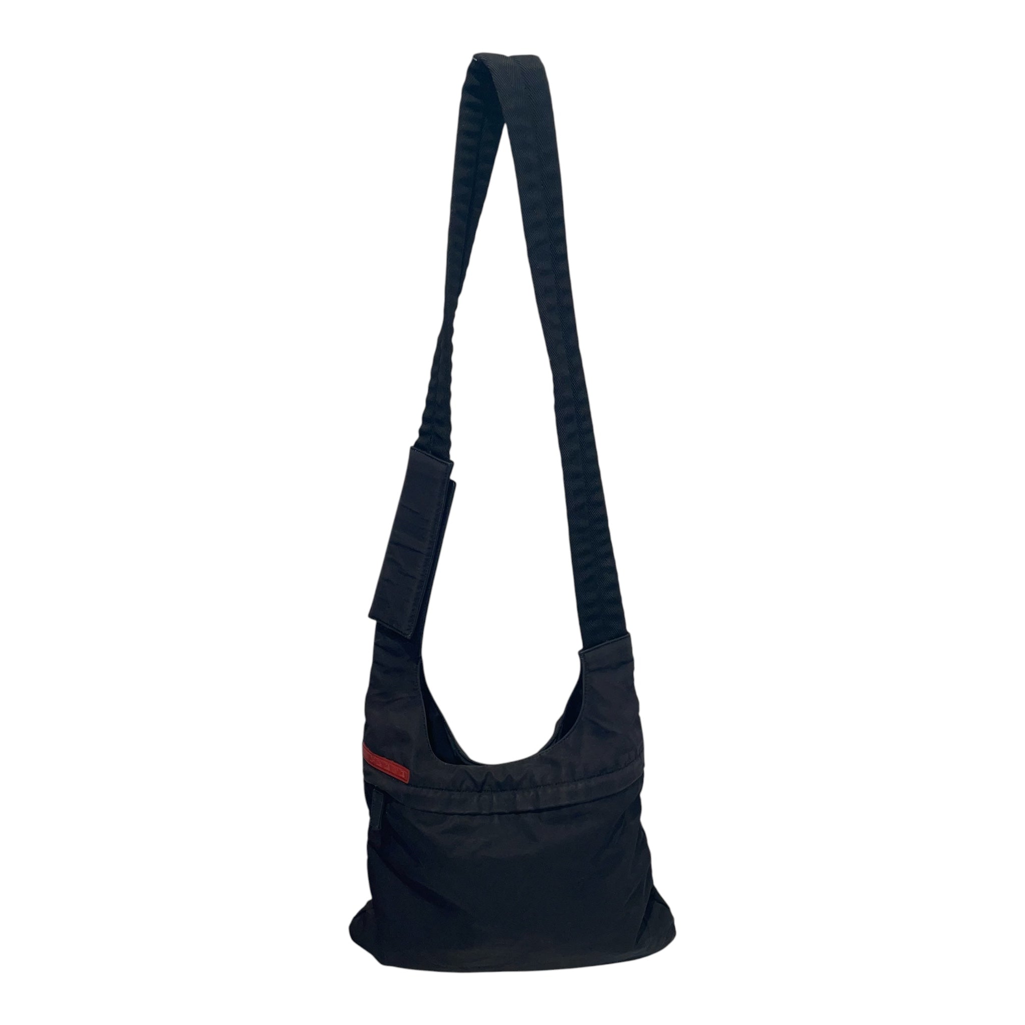 PRADA/Cross Body Bag/Nylon/BLK/ZIP POCKET RED LOGO view 1