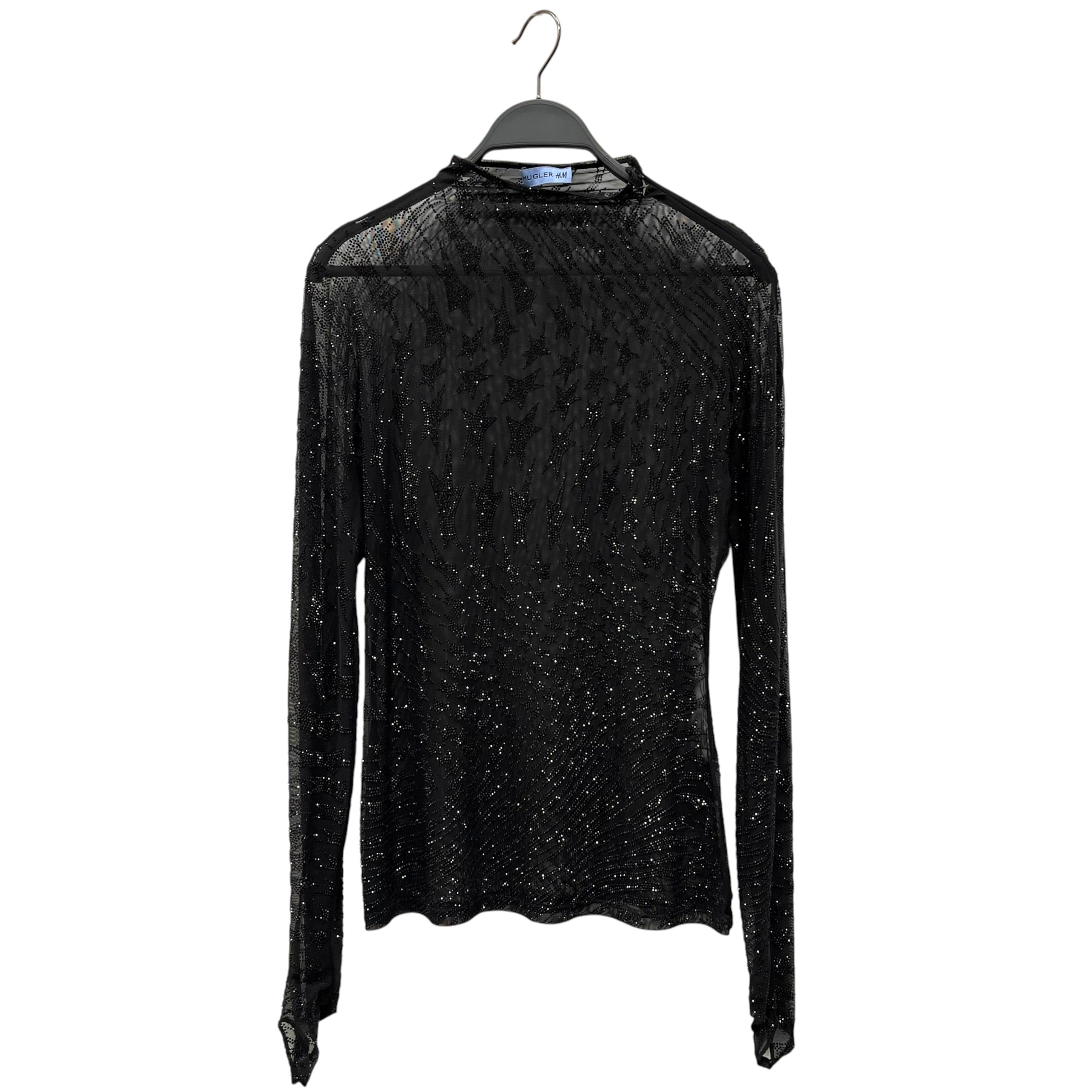 MUGLER/LS T-Shirt/M/All Over Print/Polyester/BLK/ view 1
