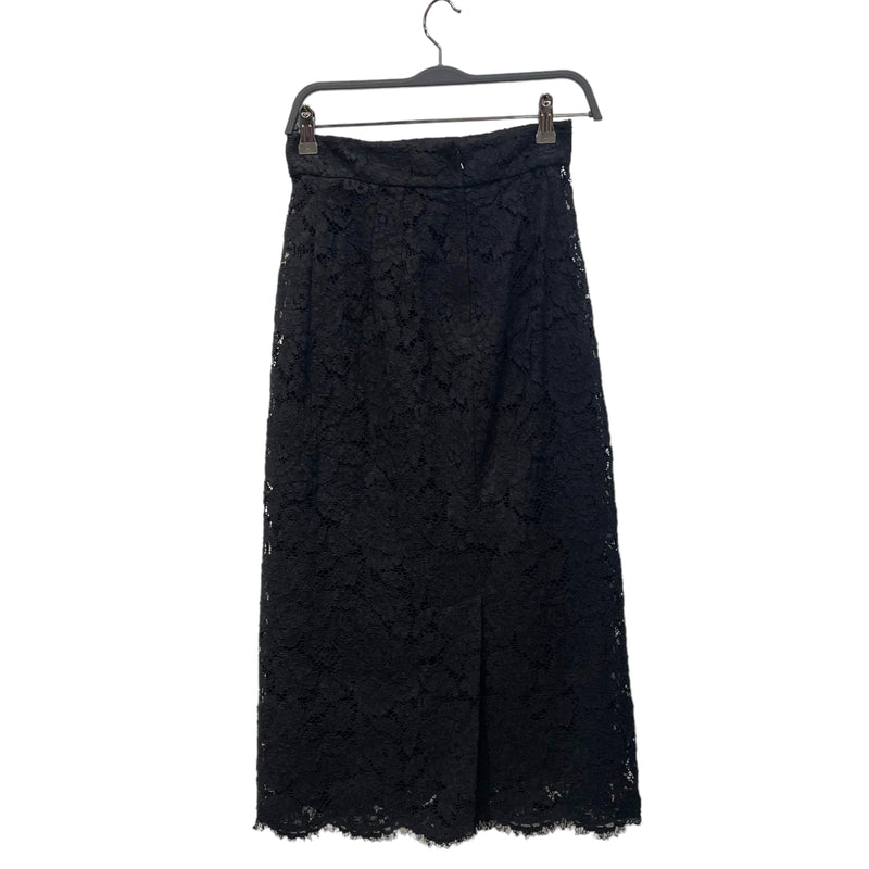 DOLCE&GABBANA/Long Skirt/L/Cotton/BLK/