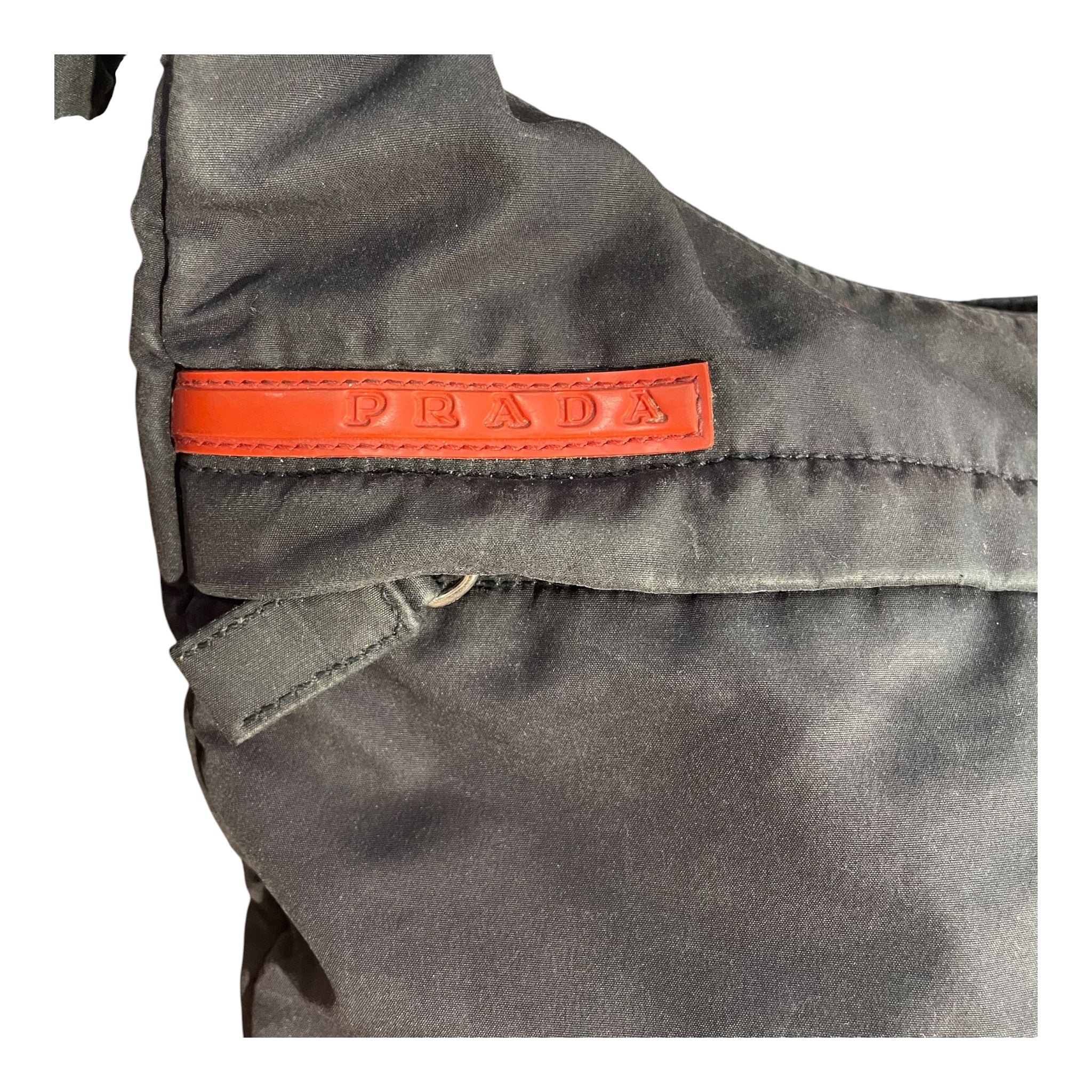 PRADA/Cross Body Bag/Nylon/BLK/ZIP POCKET RED LOGO view 10