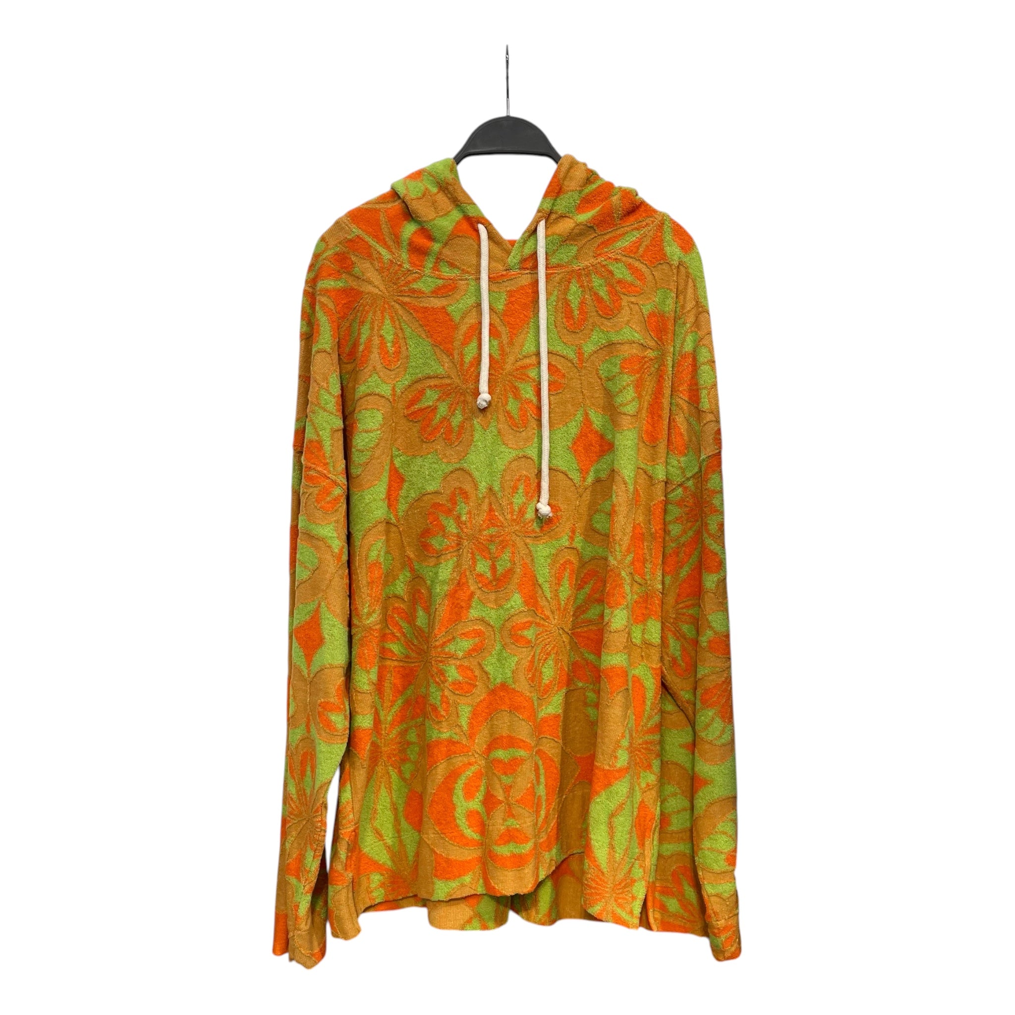 sandro/Hoodie/XL/Floral Pattern/Cotton/ORN/ORANGE/GREEN TOWEL HOODIE view 1