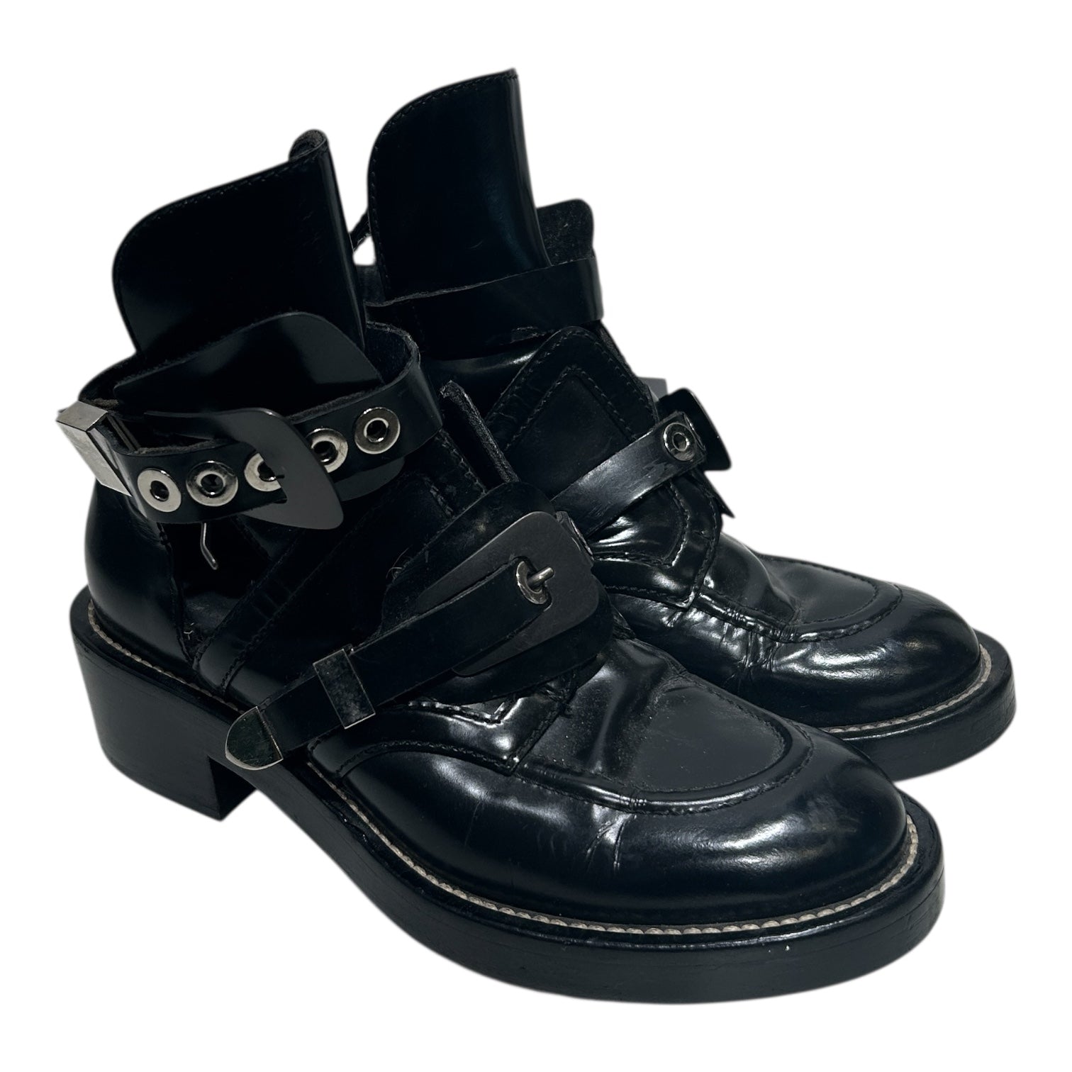 BALENCIAGA/Boots/EU 38.5/Leather/BLK/ceintue view 1