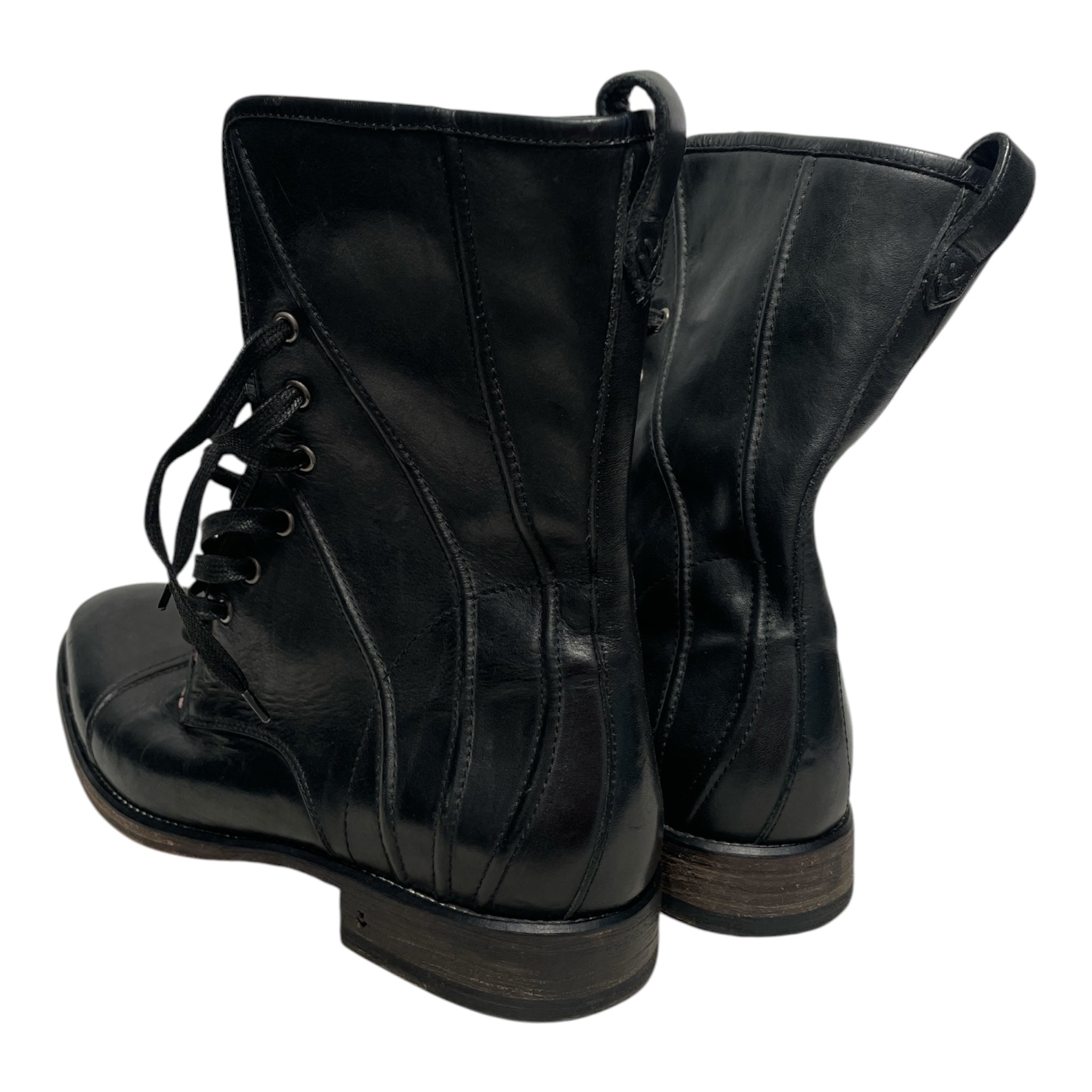 john varvatos/Lace Up Boots/US 10/Leather/BLK/PAISLEY LINING view 2