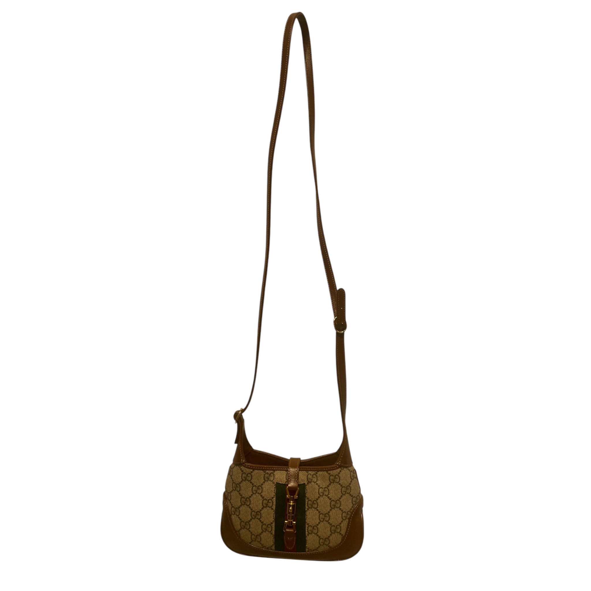 GUCCI/Cross Body Bag/OS/Monogram/Leather/KHK/Mini Jackie 1961 shoulder bag view 1