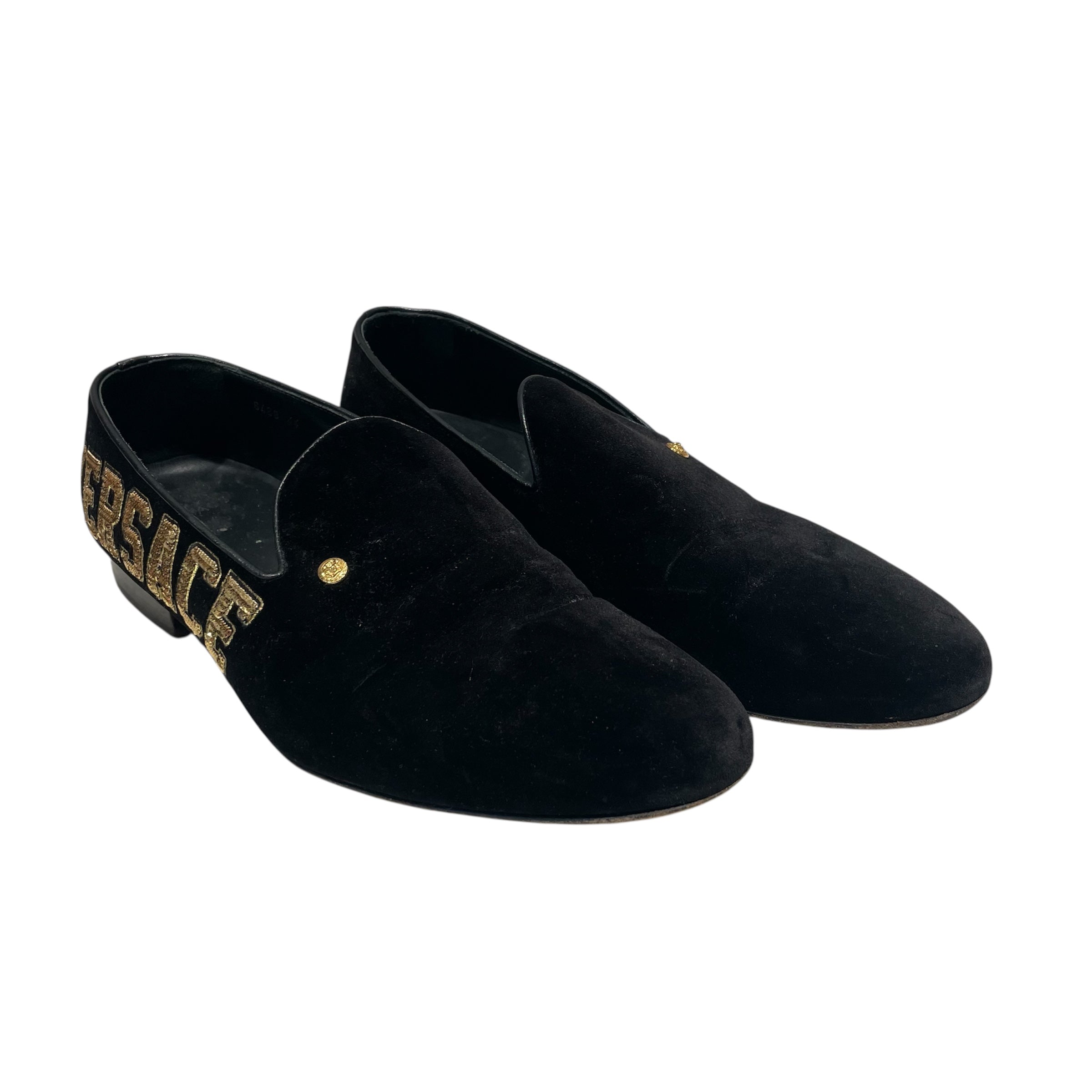 VERSACE/Loafers/US 11/Suede/BLK/VELVET SEQUINNED SIDE LOGO view 1