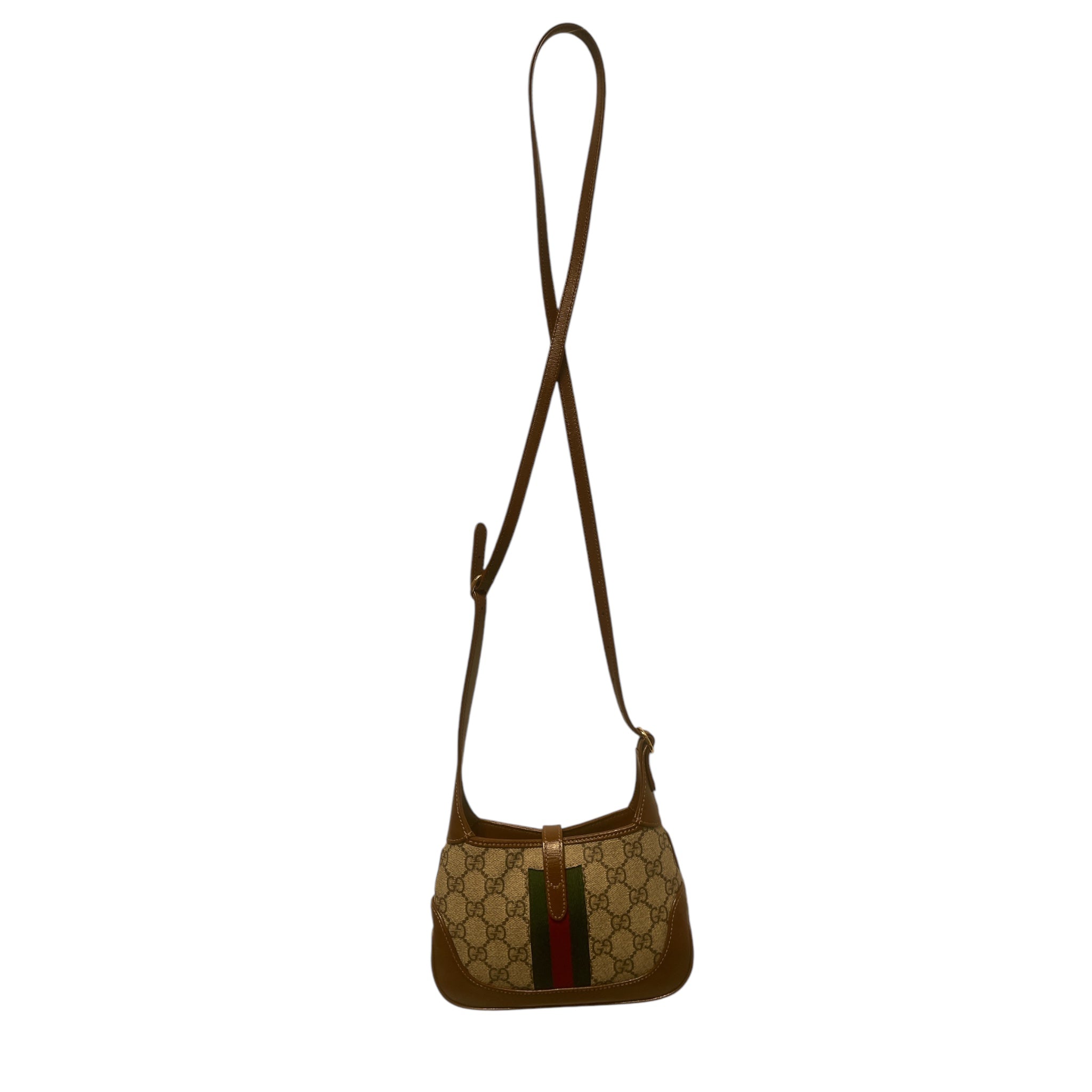 GUCCI/Cross Body Bag/OS/Monogram/Leather/KHK/Mini Jackie 1961 shoulder bag view 2