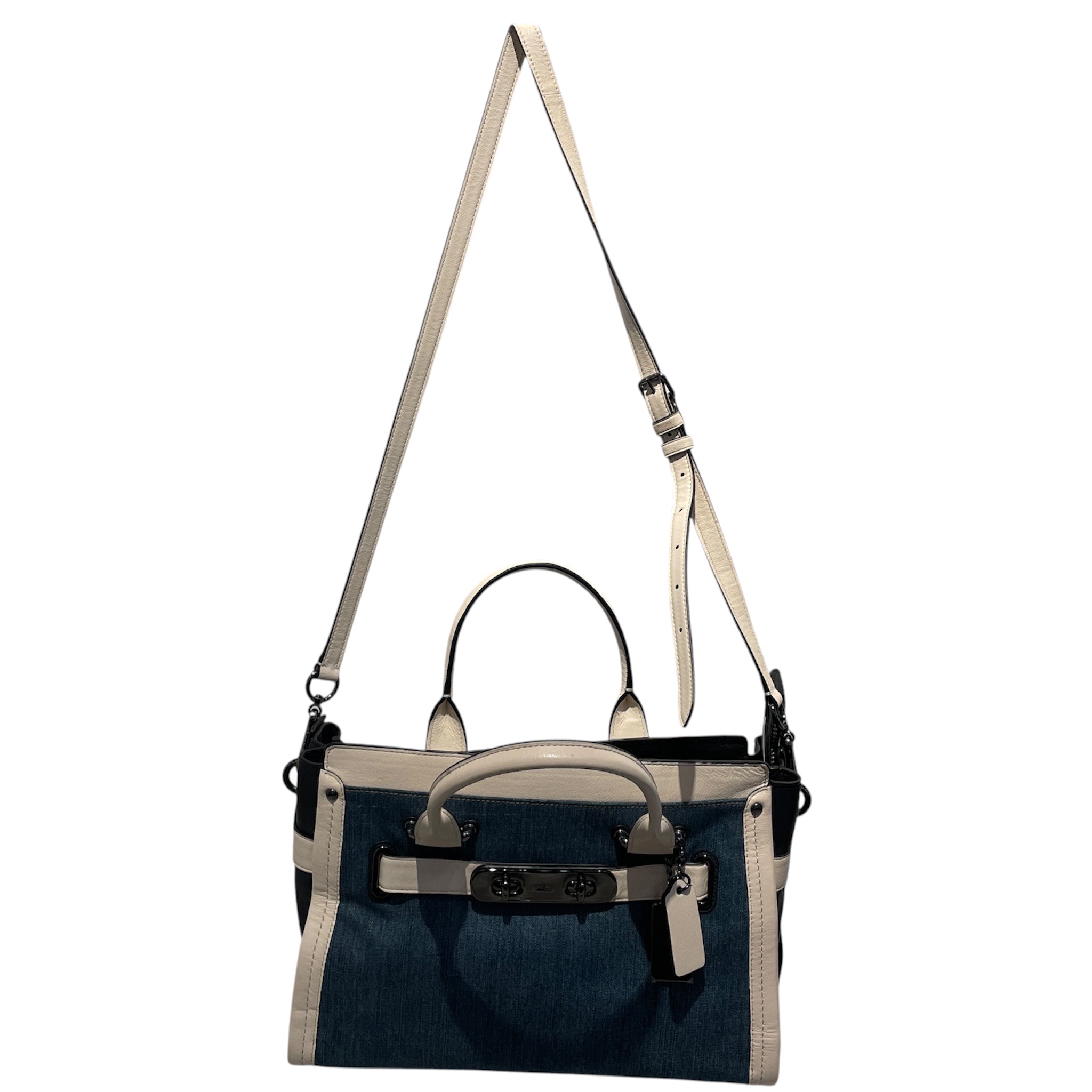 COACH/Hand Bag/Leather/NVY/Swagger Carryall In Denim view 1