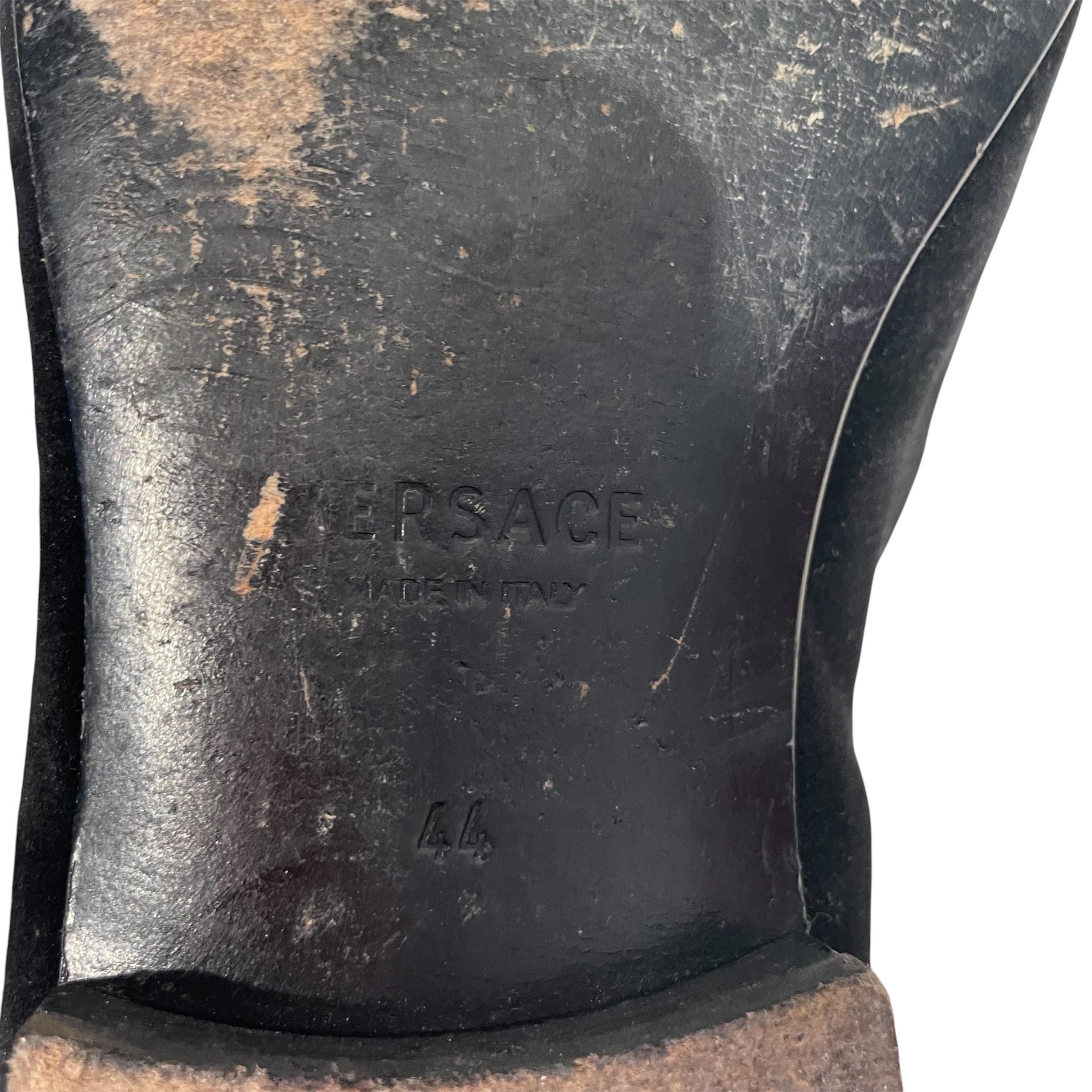 VERSACE/Loafers/US 11/Suede/BLK/VELVET SEQUINNED SIDE LOGO view 3