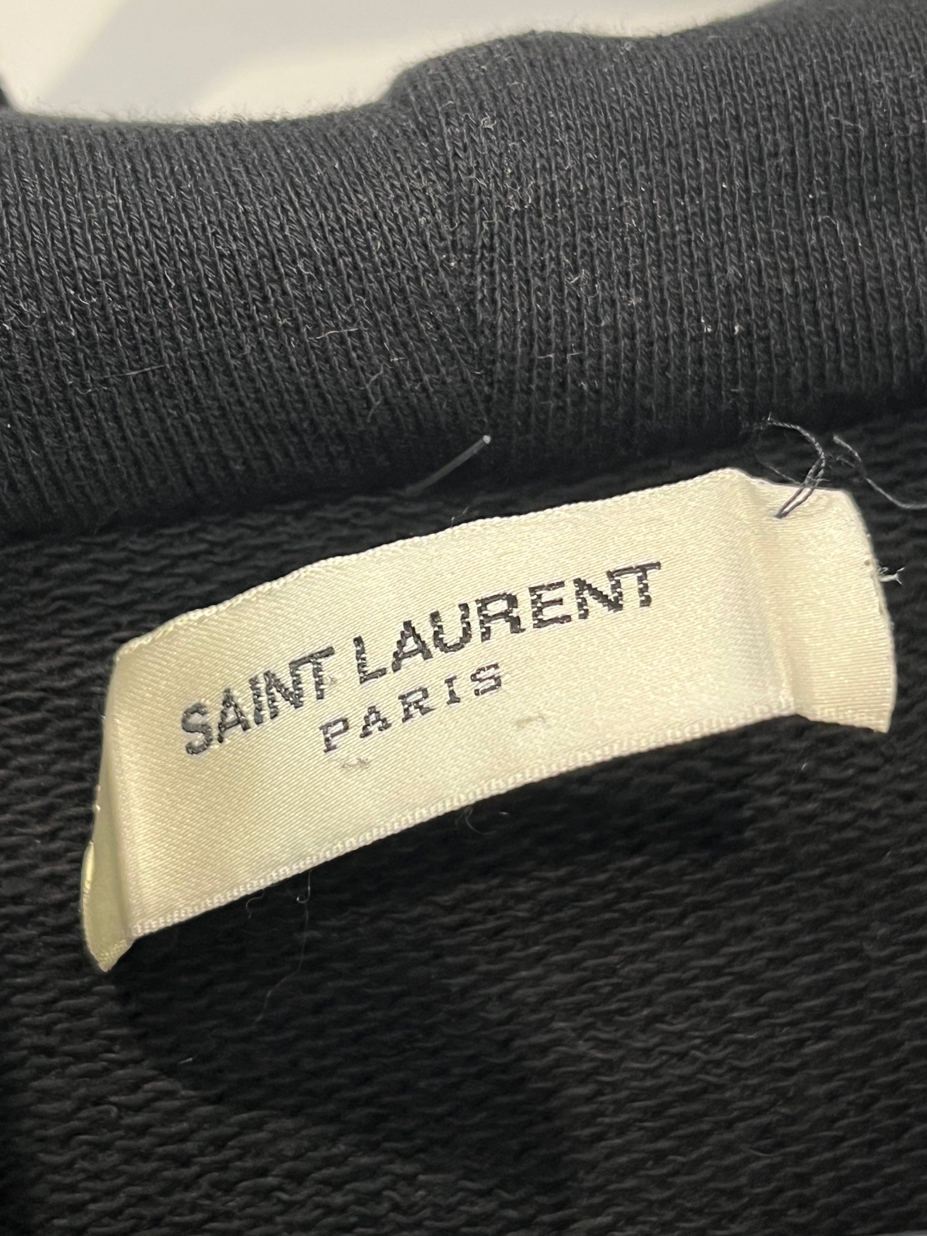 SAINT LAURENT/Hoodie/S/Graphic/Cotton/BLK/Pullover/464581 YSL Rive Gauche Hoodie view 3