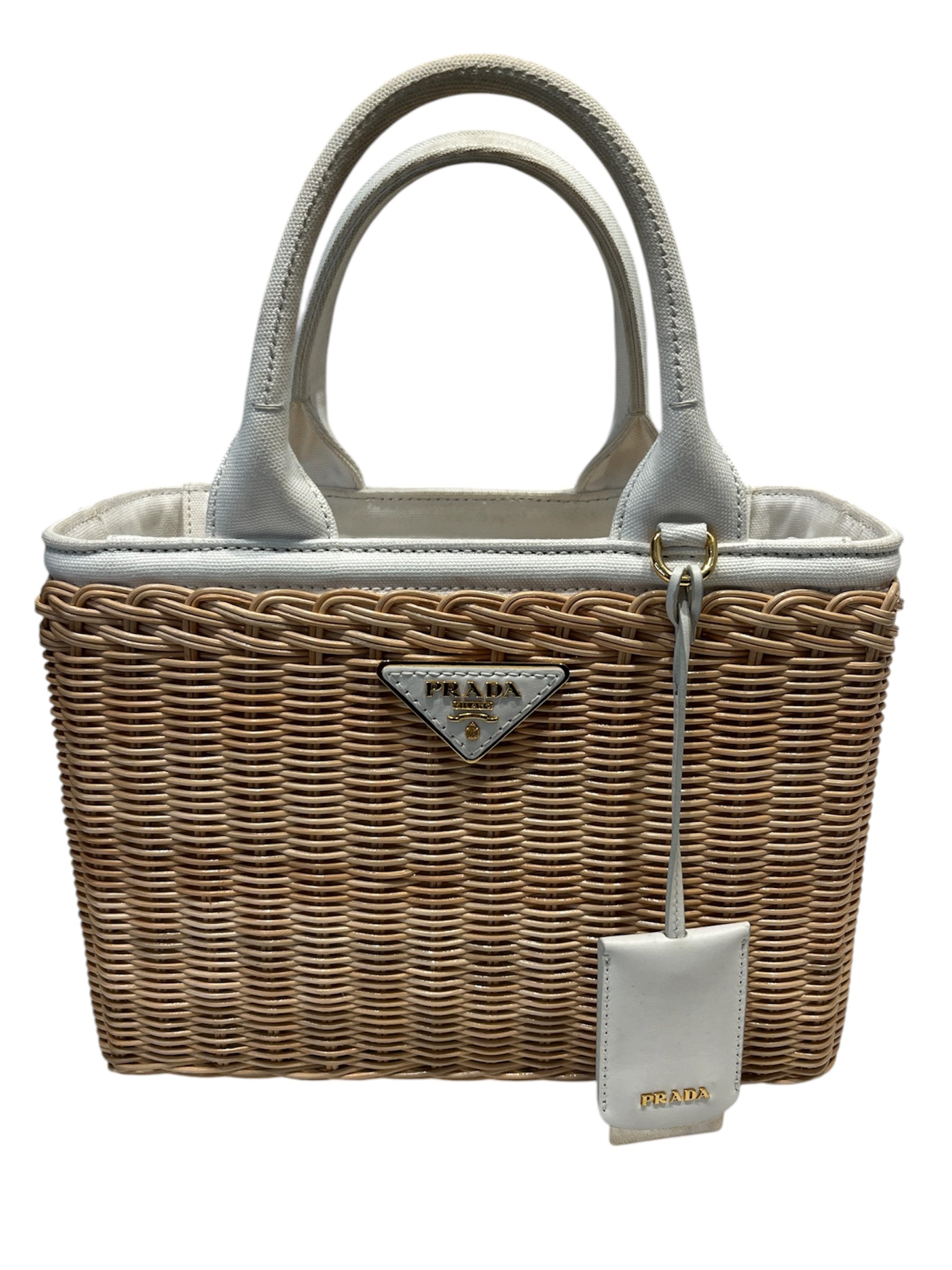 PRADA/Tote Bag/BEG/WICKER HANDBAG view 1