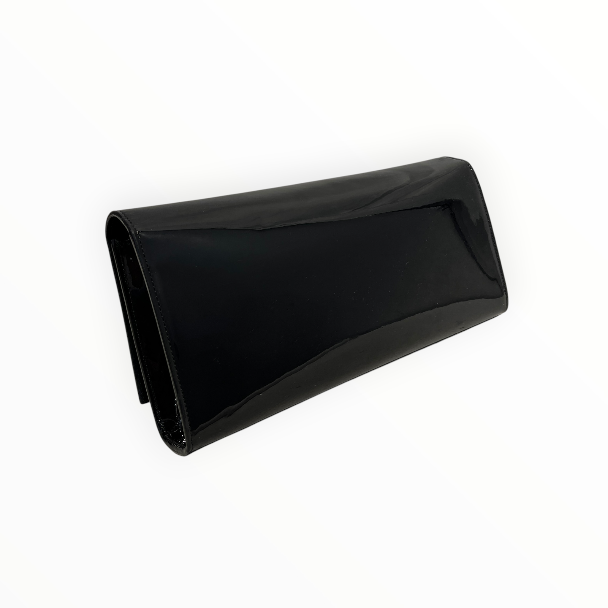 SAINT LAURENT/Clutch Bag/Leather/BLK/PATENT CASSANDRE/GOLD HARDWARE view 2