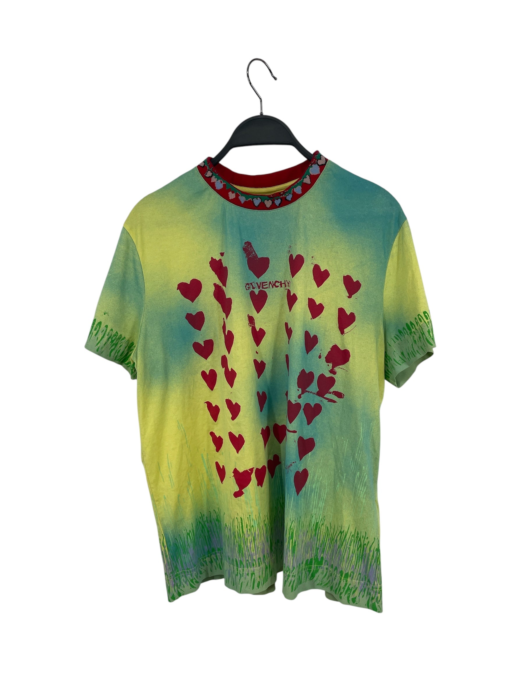 GIVENCHY/T-Shirt/XS/Cotton/YEL/All Over Print/TIE DYE HEART TEE view 1