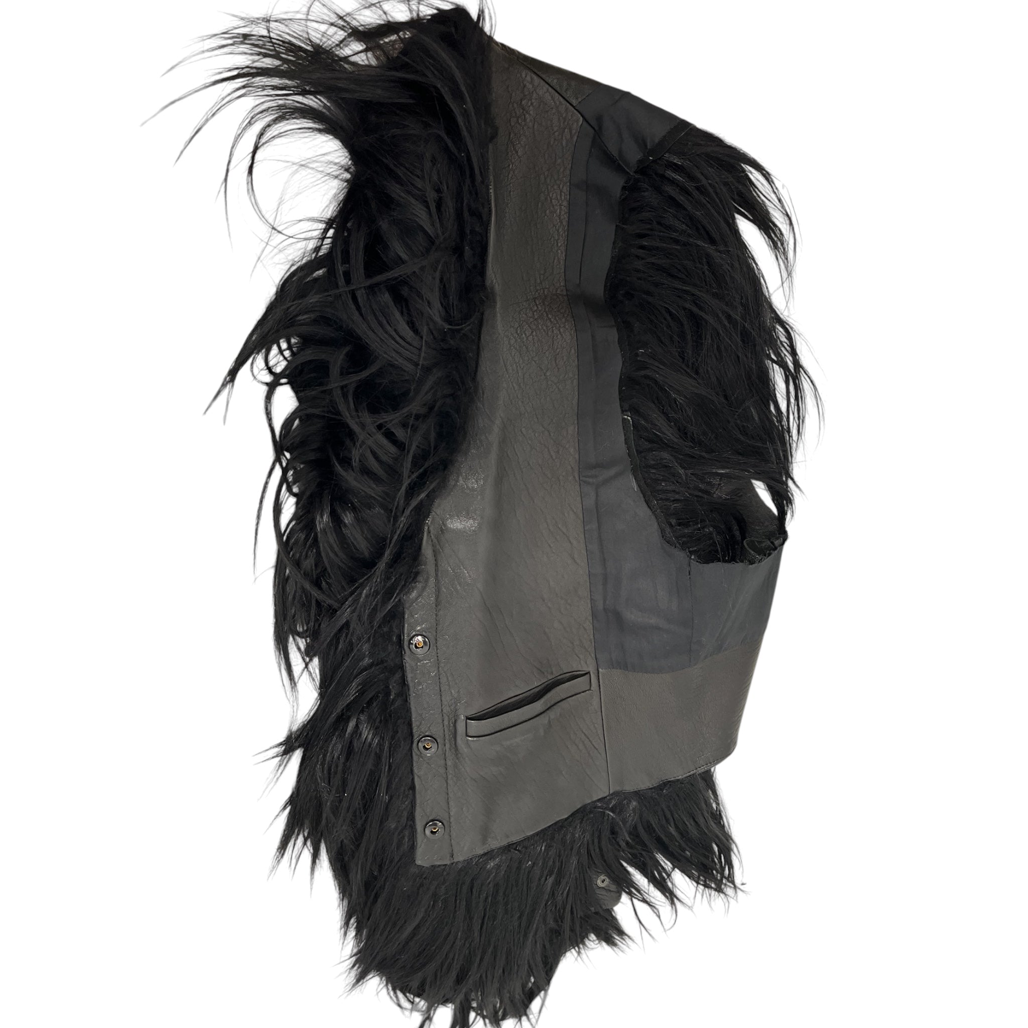 Helmut Lang/Vest/Fur/BLK/ARCHIVAL LONG HAIRED GOAT view 3