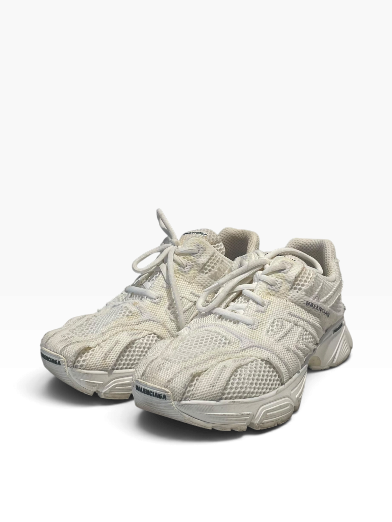 BALENCIAGA/Low-Sneakers/US 11/Cotton/WHT/phantom all white view 1