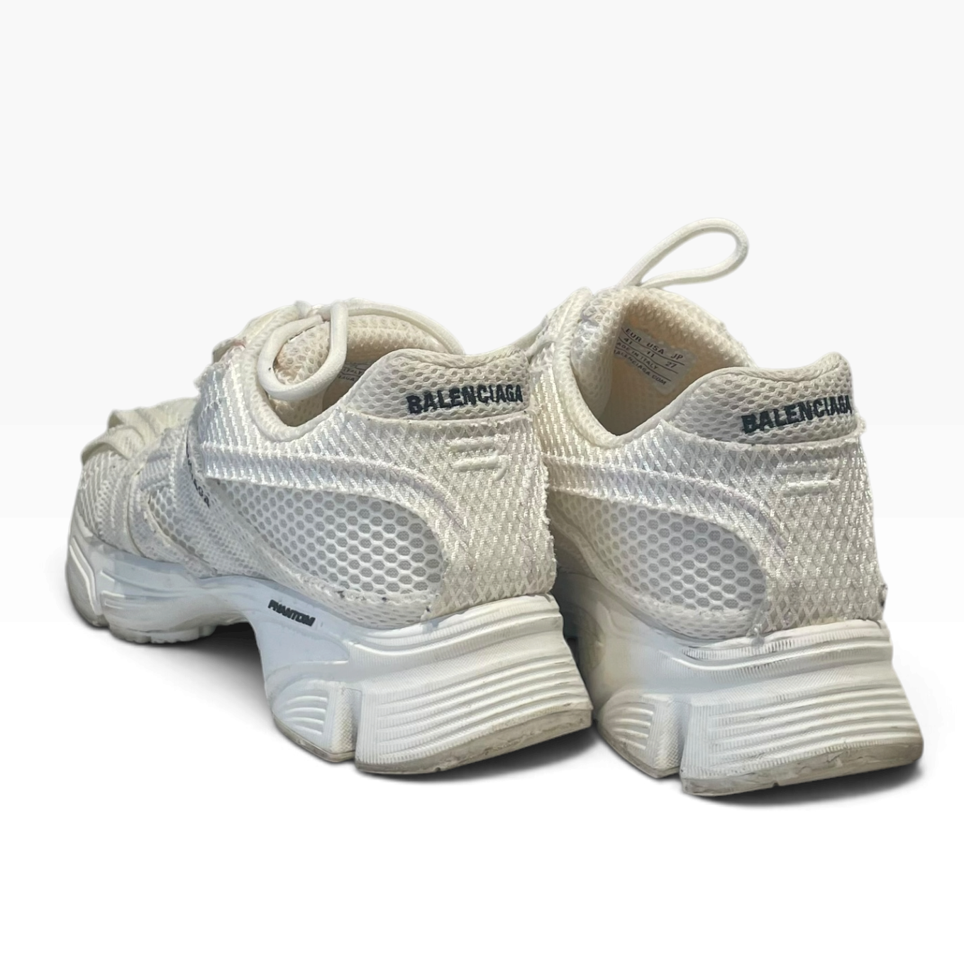 BALENCIAGA/Low-Sneakers/US 11/Cotton/WHT/phantom all white view 2