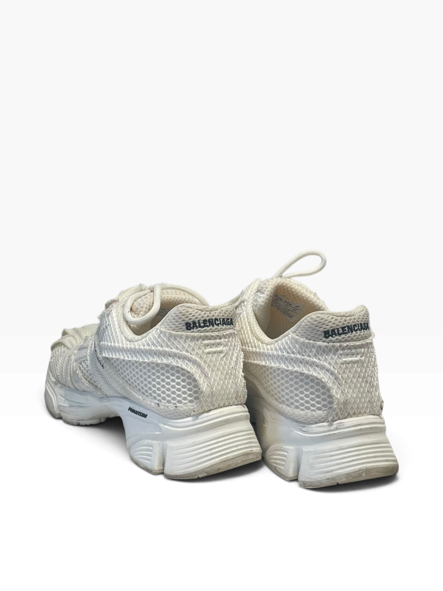 BALENCIAGA/Low-Sneakers/US 11/Cotton/WHT/phantom all white view 2