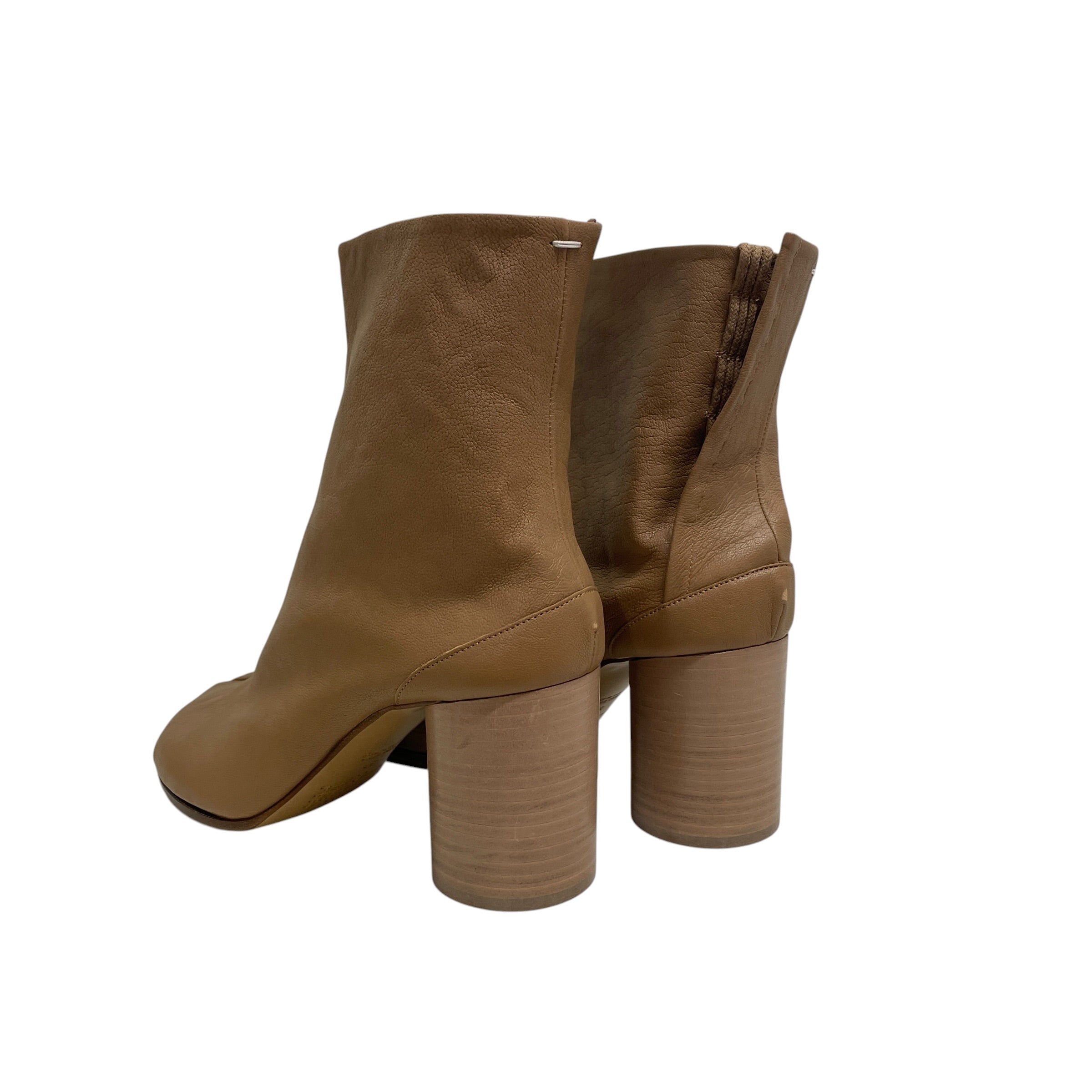 Maison Margiela/Heels/US 7/Cotton/BEG/LEATHER TABI HEEL/BRWN/BRWN view 2