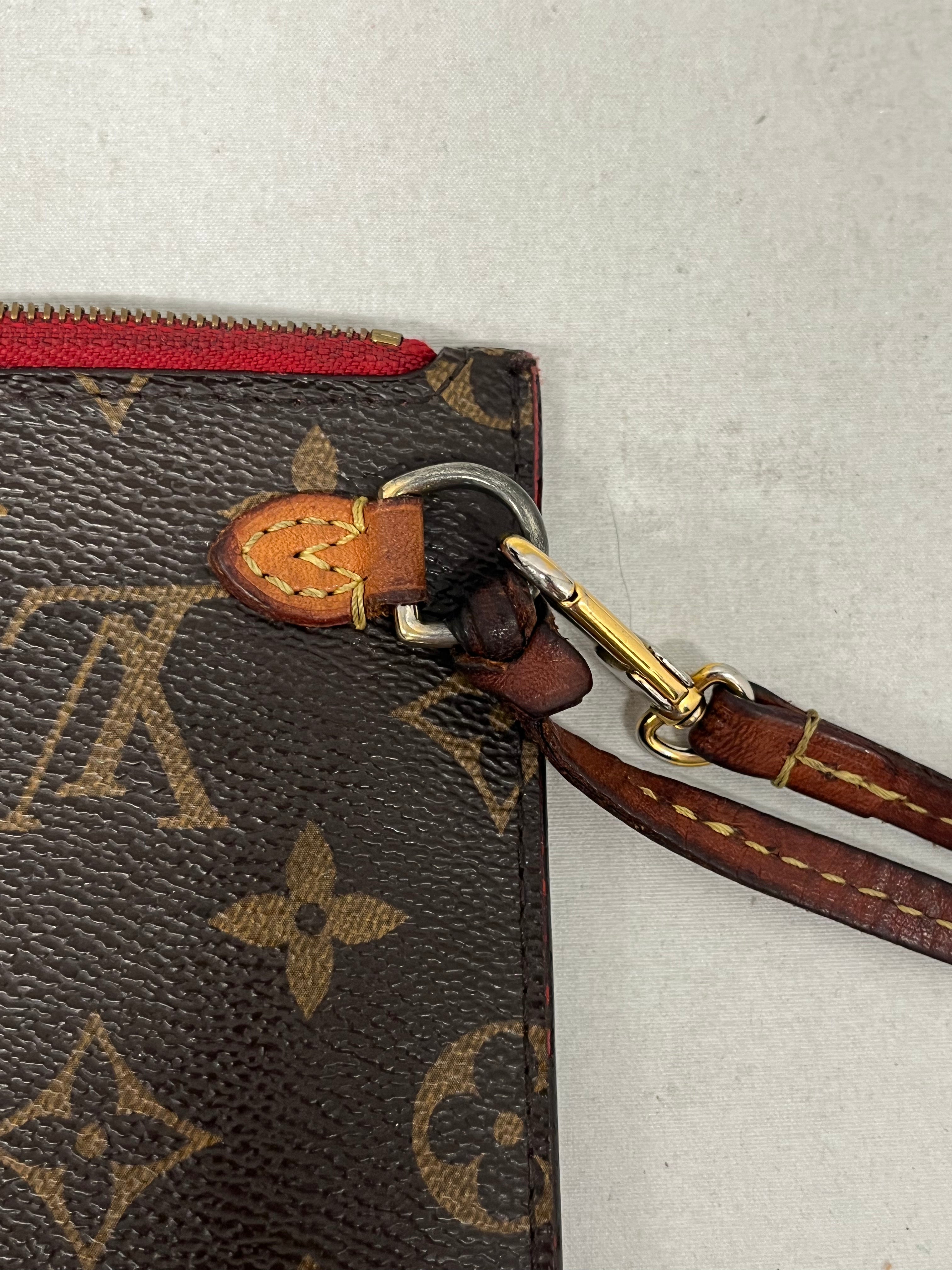 LOUIS VUITTON/Clutch Bag/Monogram/Faux Leather/BRW/NEVERFULL POCHETTE W/ RED TRIM view 6