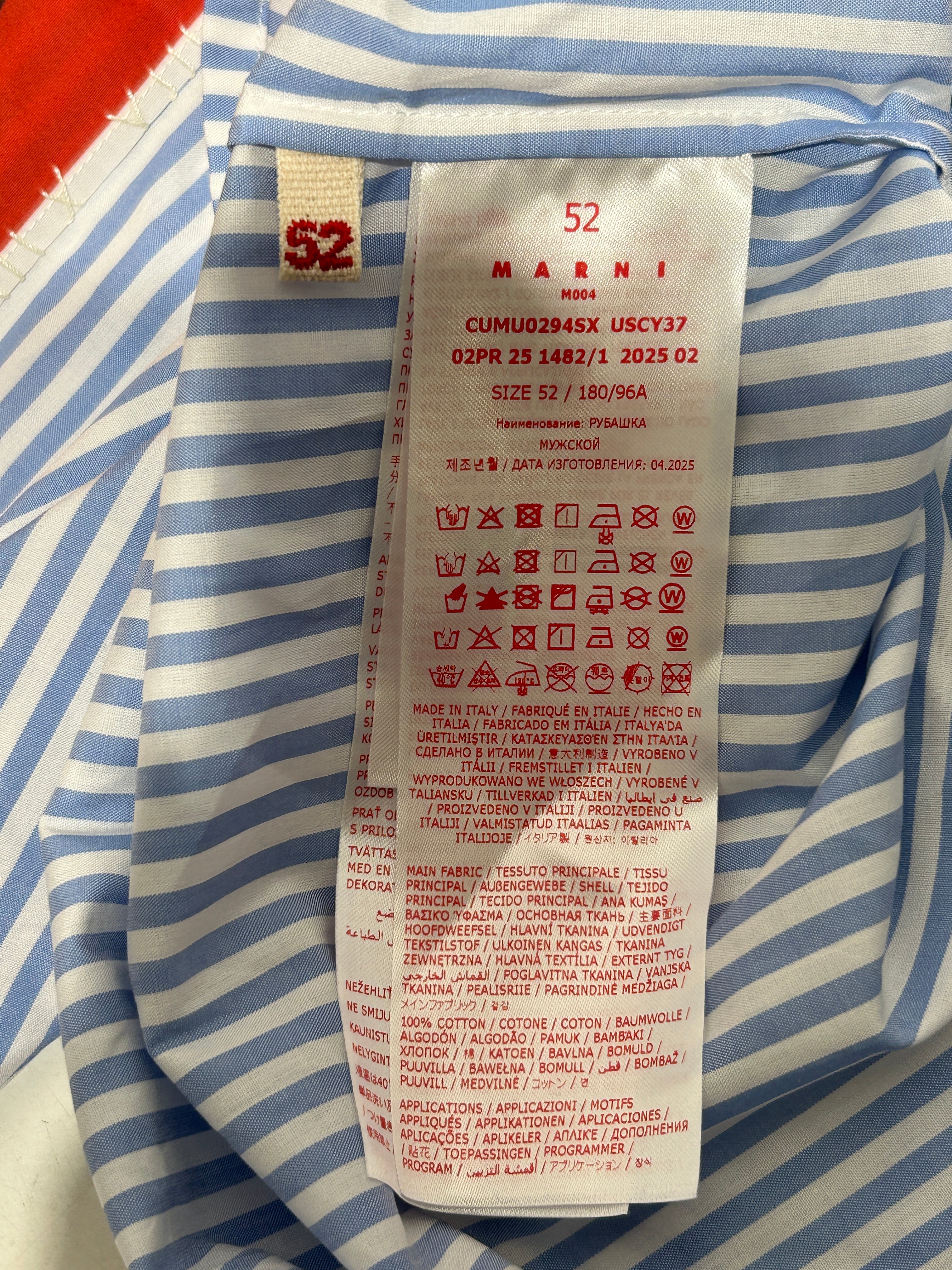 MARNI/SS Shirt/52/Cotton/BLU/ view 4