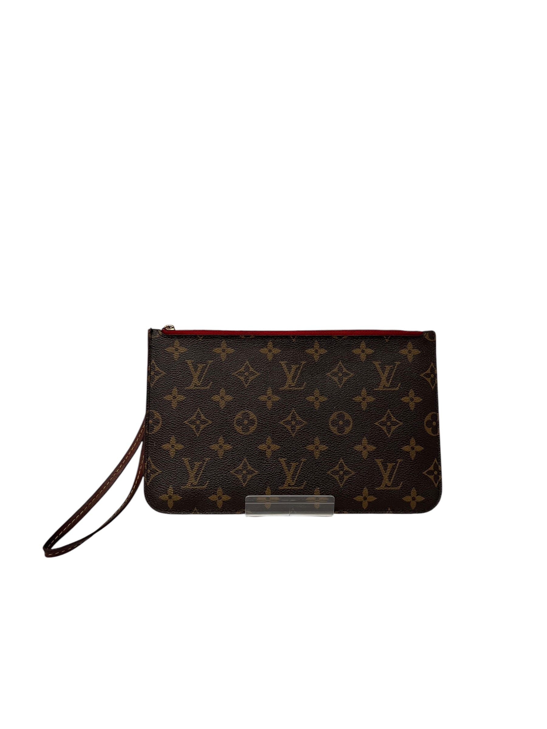 LOUIS VUITTON/Clutch Bag/Monogram/Faux Leather/BRW/NEVERFULL POCHETTE W/ RED TRIM view 1
