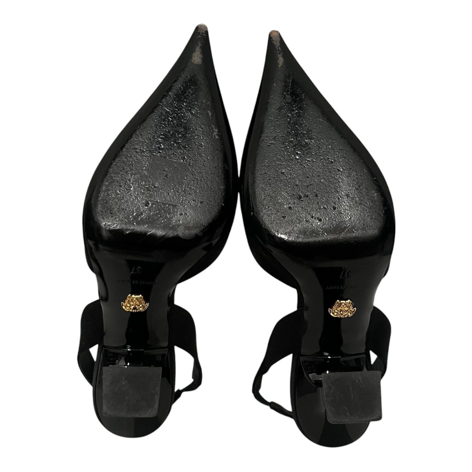 VERSACE/Heels/US 6/Silk/BLK/crystal medusa view 3