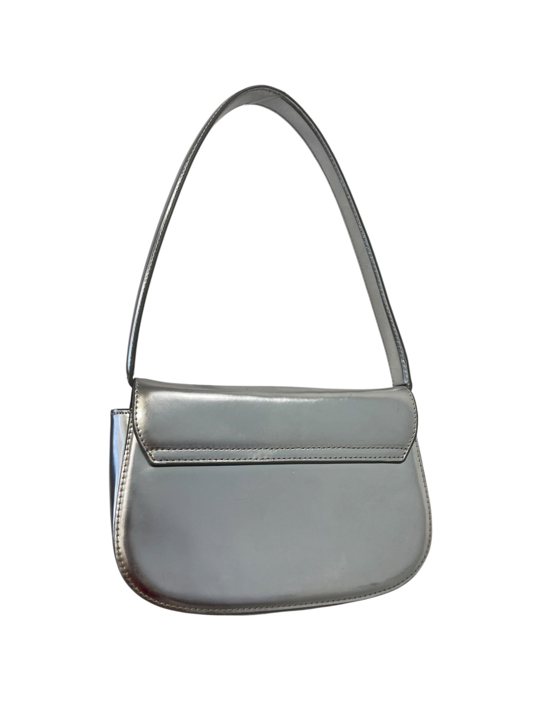 DIESEL/Hand Bag/Leather/SLV/SILVER LRG D LOGO BAG view 2