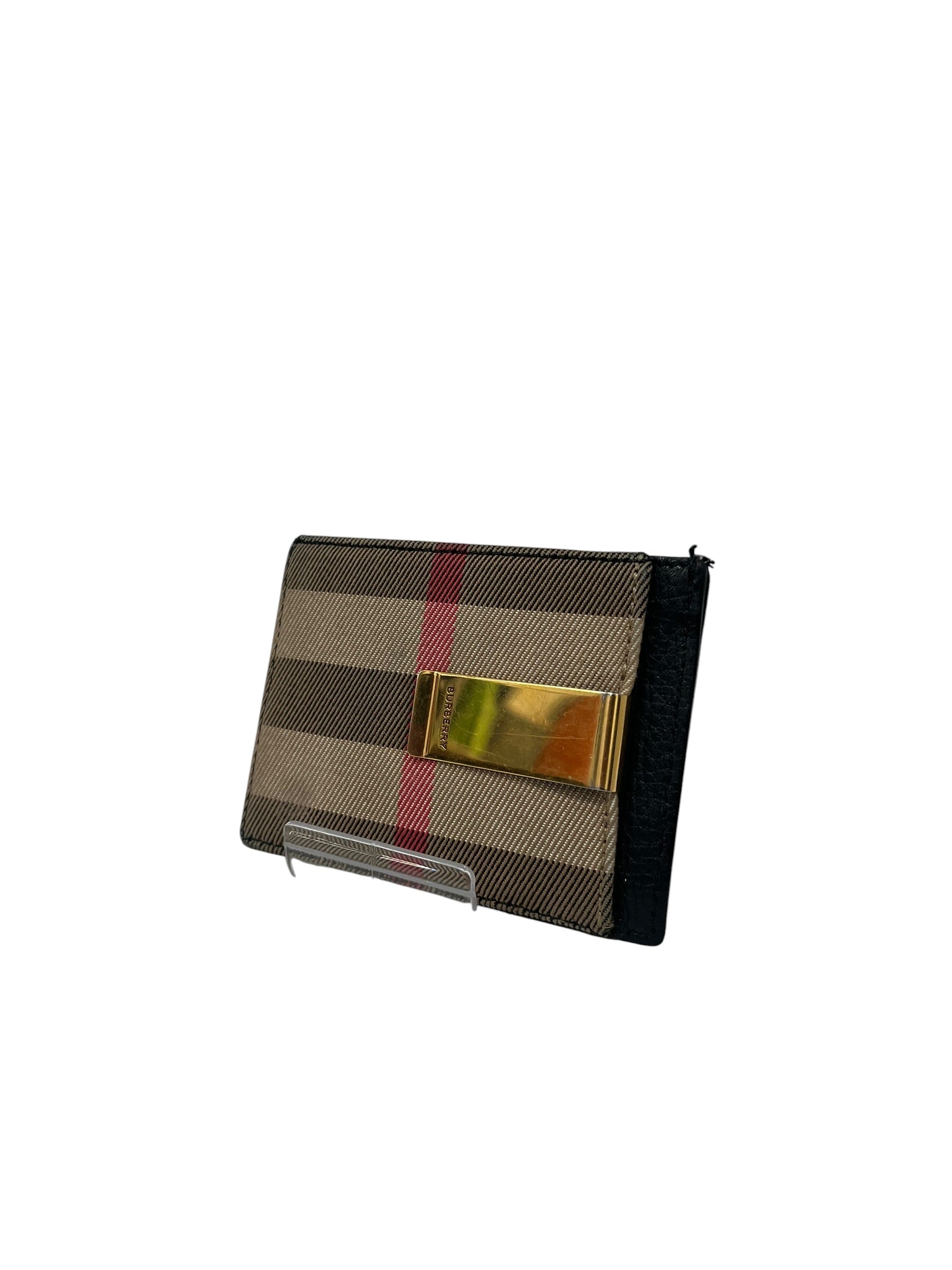 BURBERRY/Card Case/Plaid/Cotton/BRW/CARD CASE W MONEY CLIP view 1