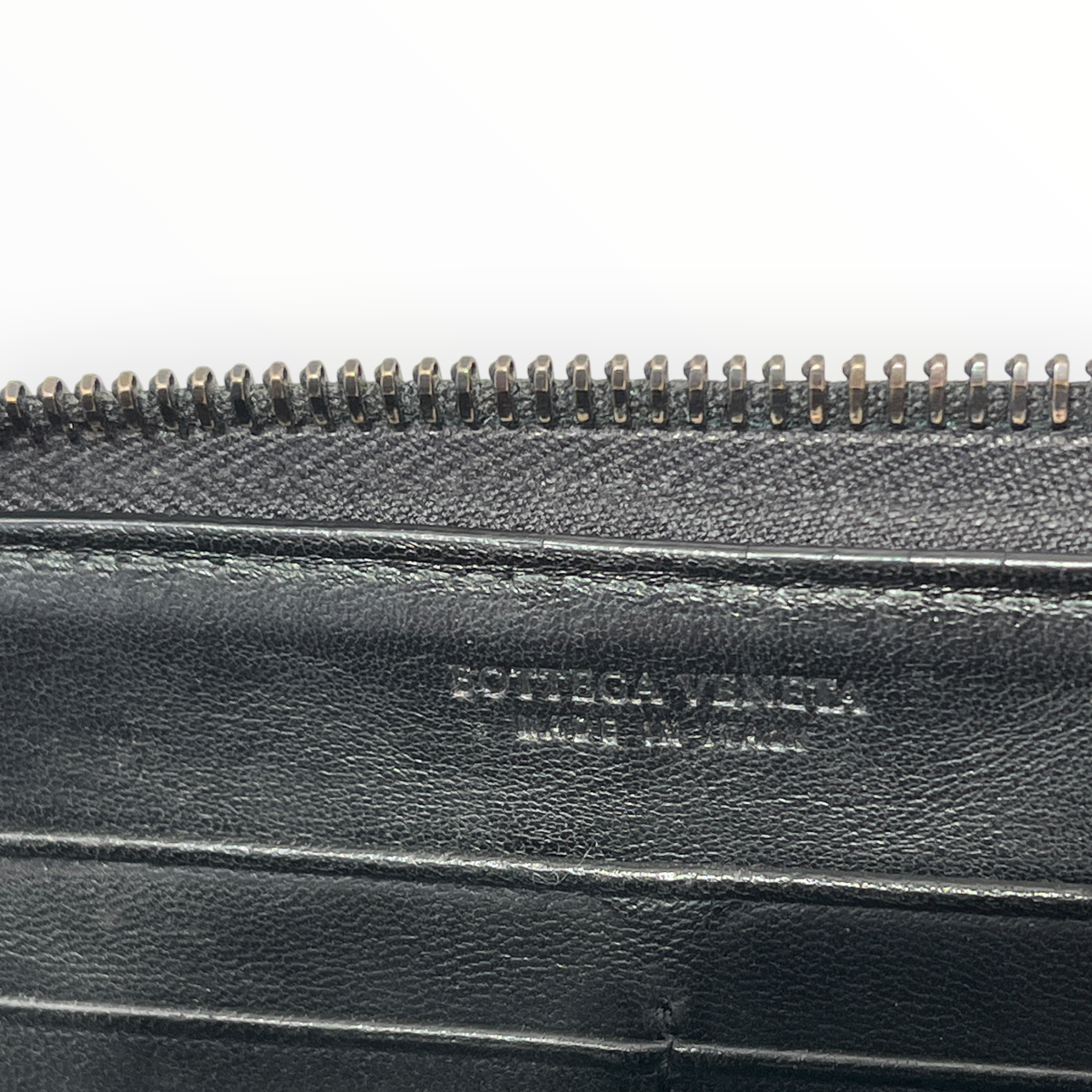 BOTTEGA VENETA/Long Wallet/Leather/BLK/L's/Intrecciato Zip Around Wallet view 5