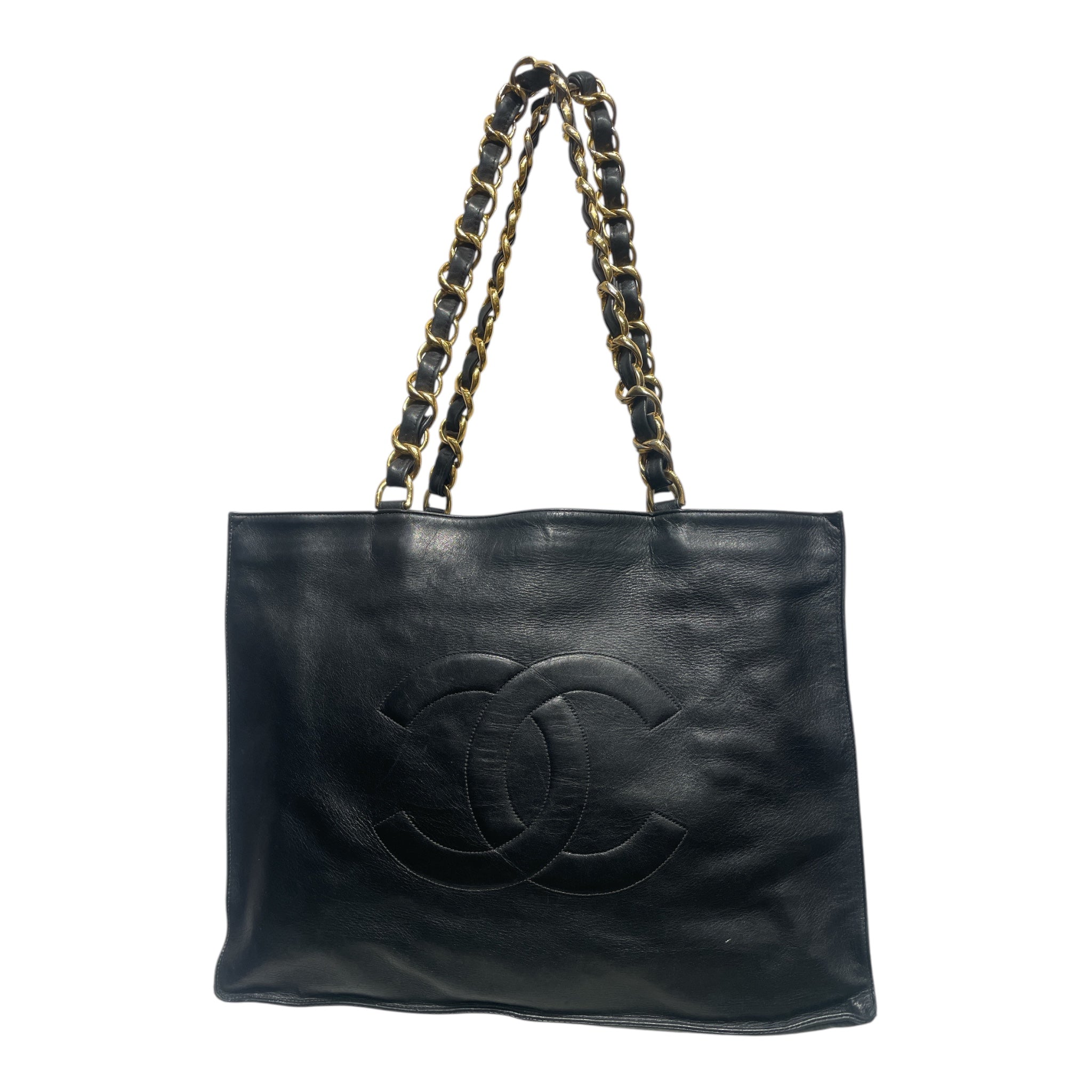 CHANEL/Tote Bag/Leather/BLK/ view 1
