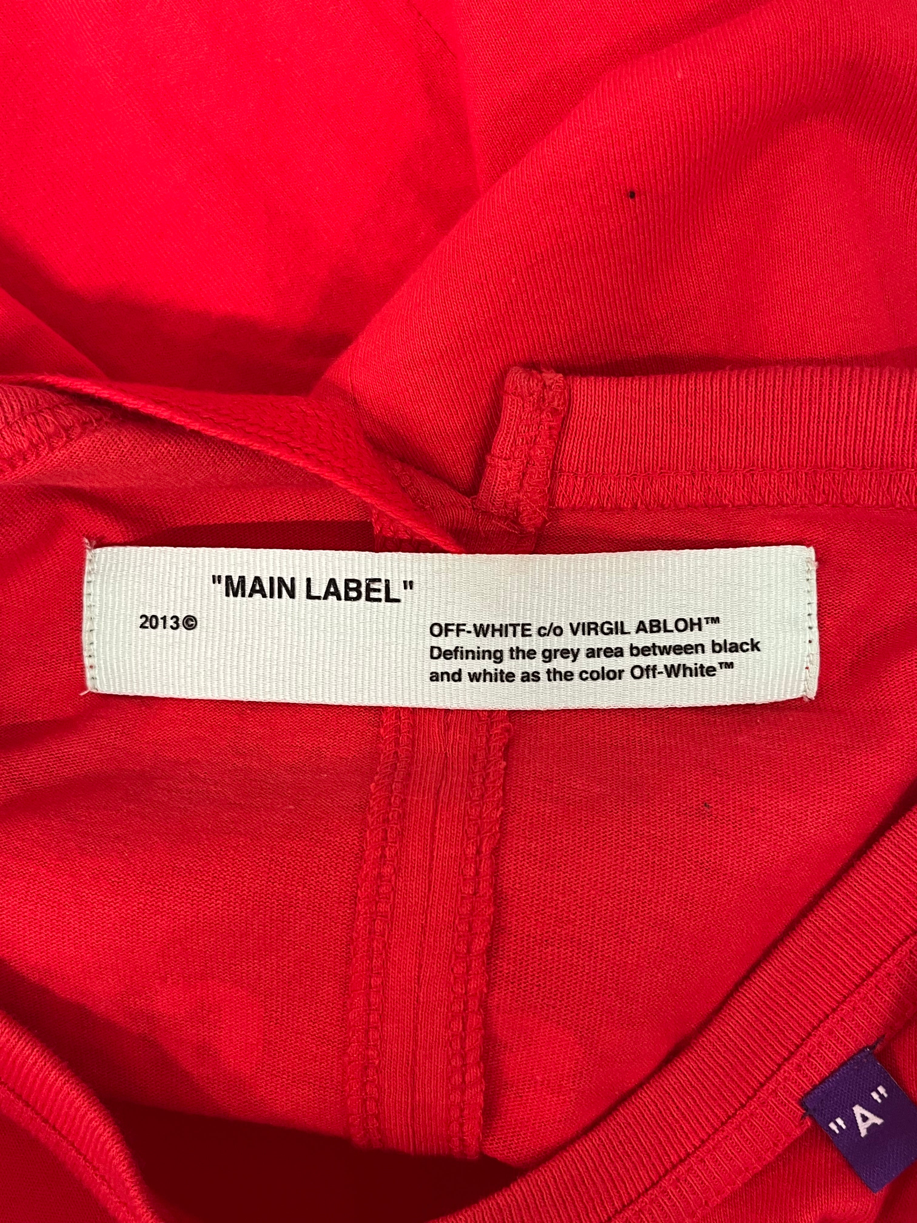 OFF-WHITE/T-Shirt/S/Cotton/RED/Graphic/BUSINESS CASUAL T-SHIRT view 3