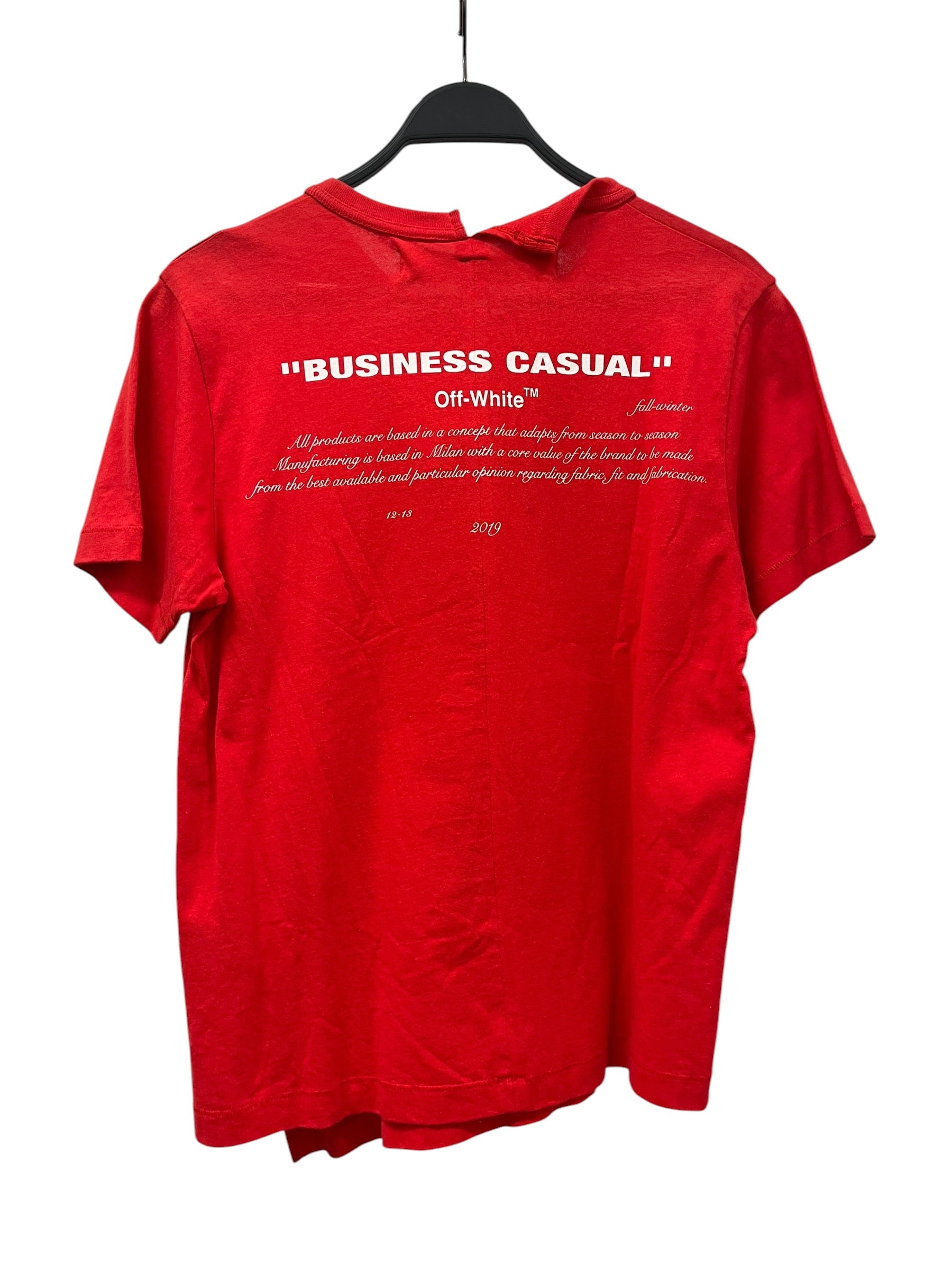 OFF-WHITE/T-Shirt/S/Cotton/RED/Graphic/BUSINESS CASUAL T-SHIRT view 2