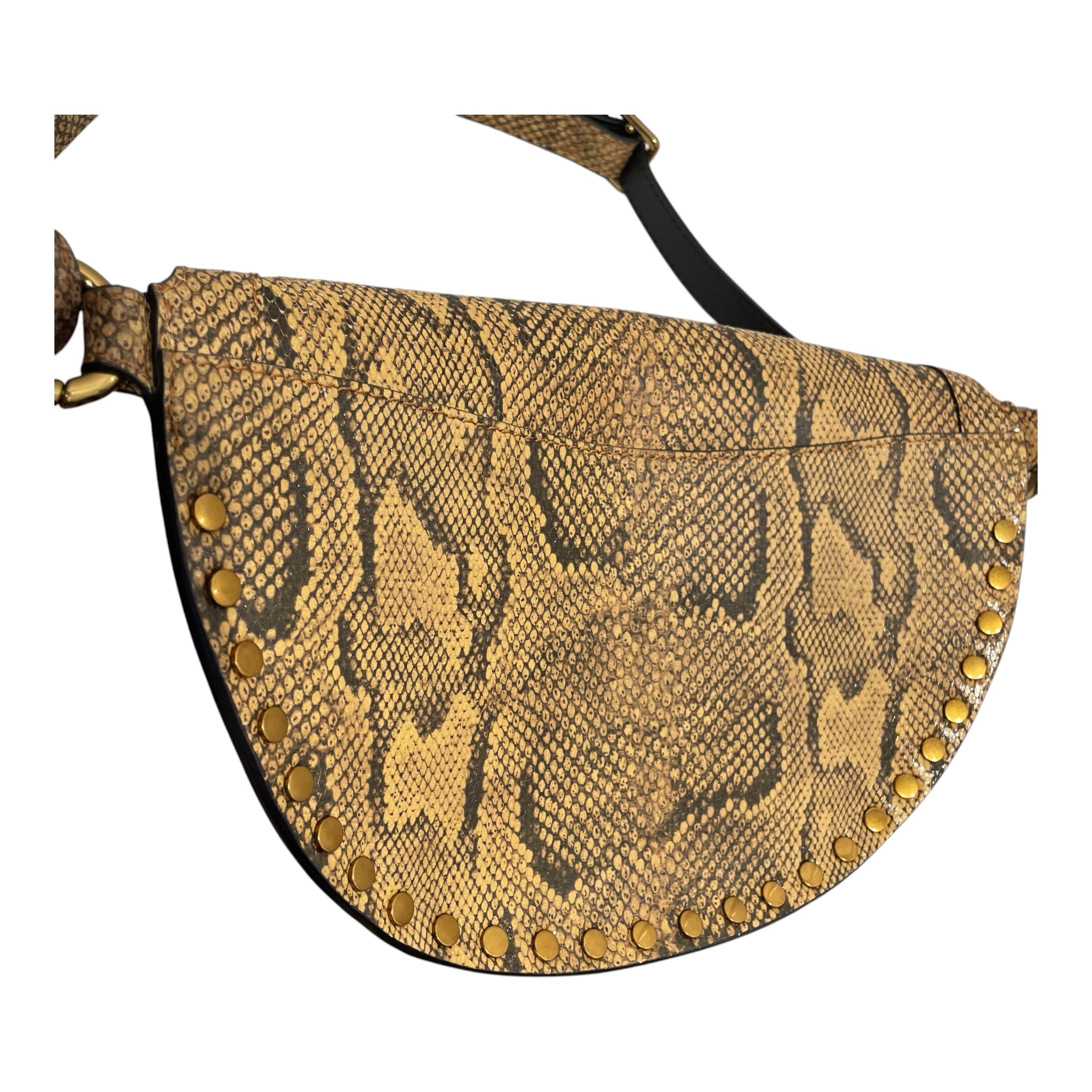 ISABEL MARANT/Fanny Pack/Animal Pattern/Leather/GLD/SNAKE SKIN / GOLD STUDS view 7