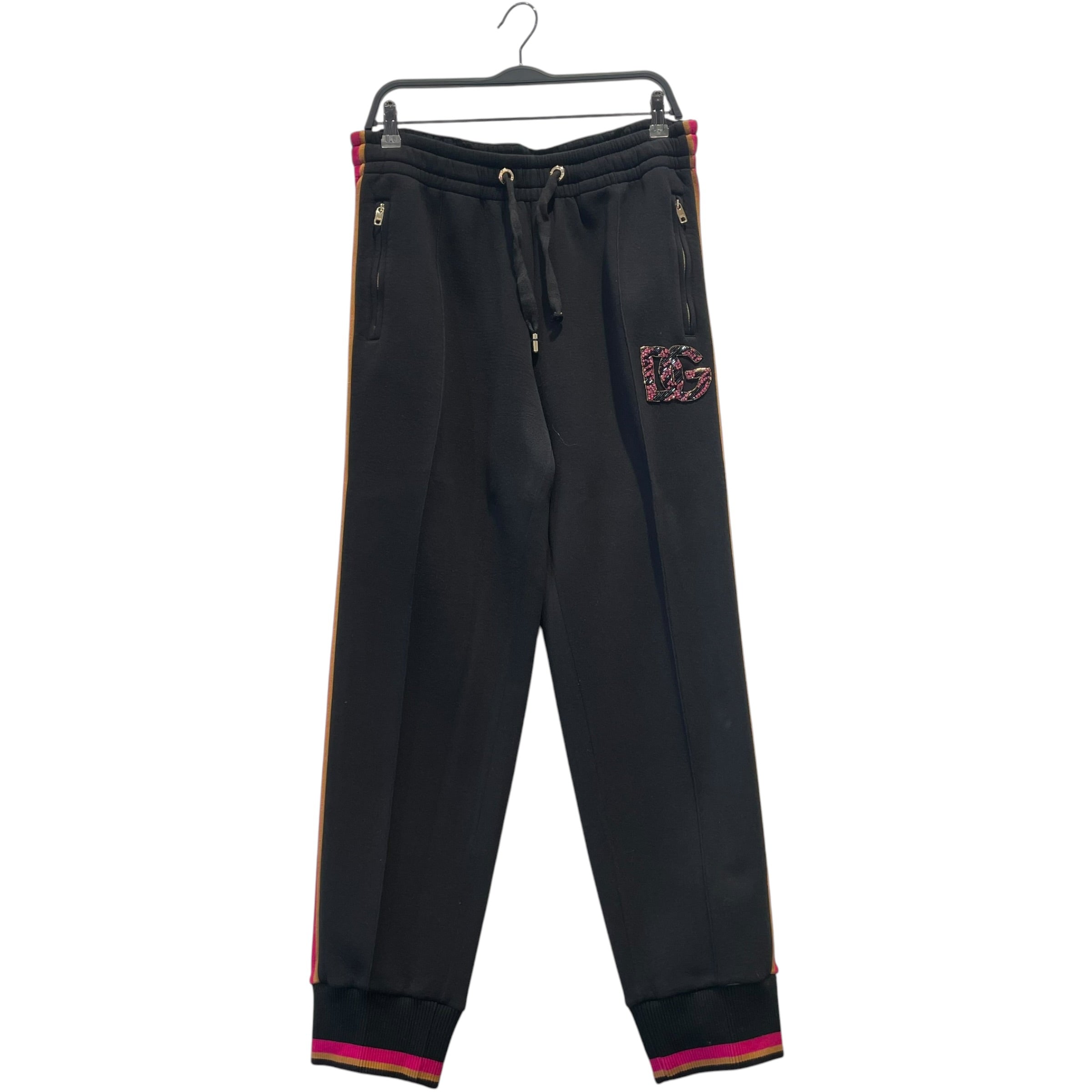 DOLCE&GABBANA/Cropped Pants/46/Cotton/BLK/Dolce&Gabana Stripe Track pant view 1