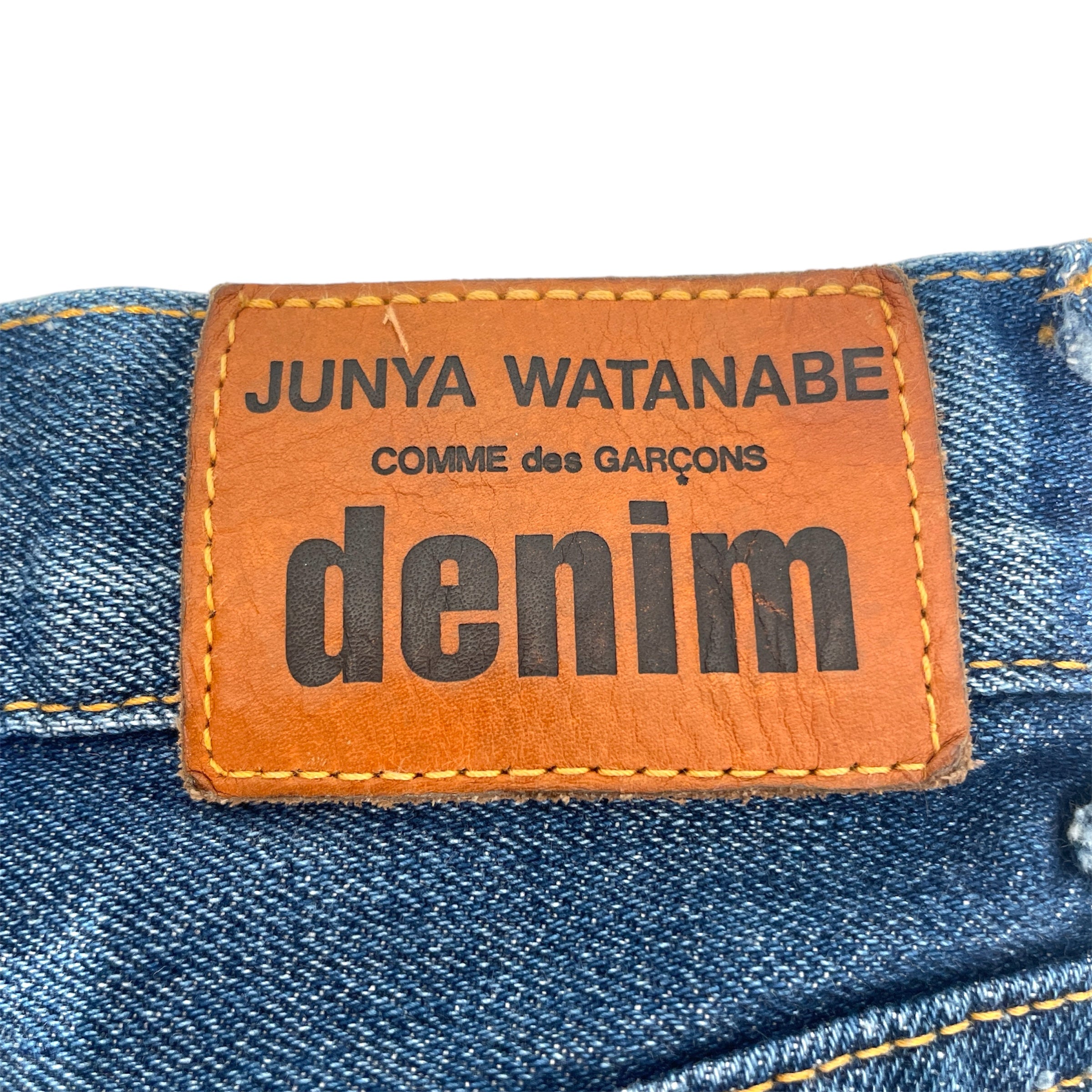 JUNYA WATANABE COMME des GARCONS MAN/Straight Pants/S/Denim/NVY/Distressed/AD2018 Selvedge Distressed view 4