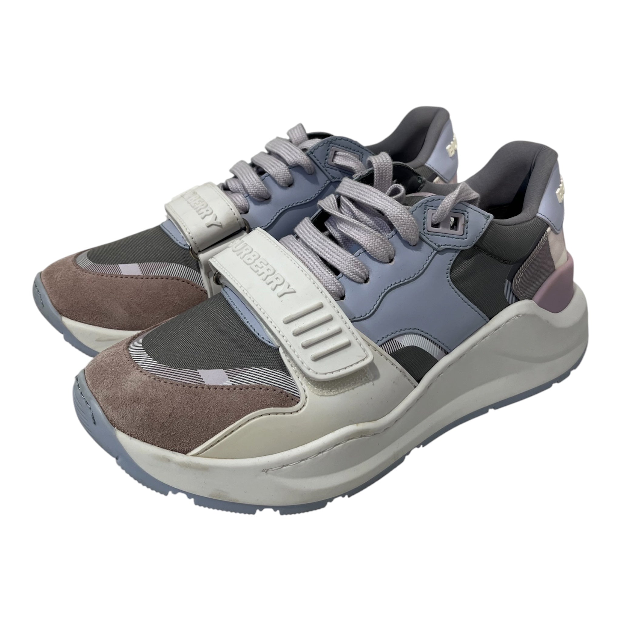 BURBERRY/Low-Sneakers/EU 37/Polyester/PPL/U-Tip/ramsey check blue/purple view 1