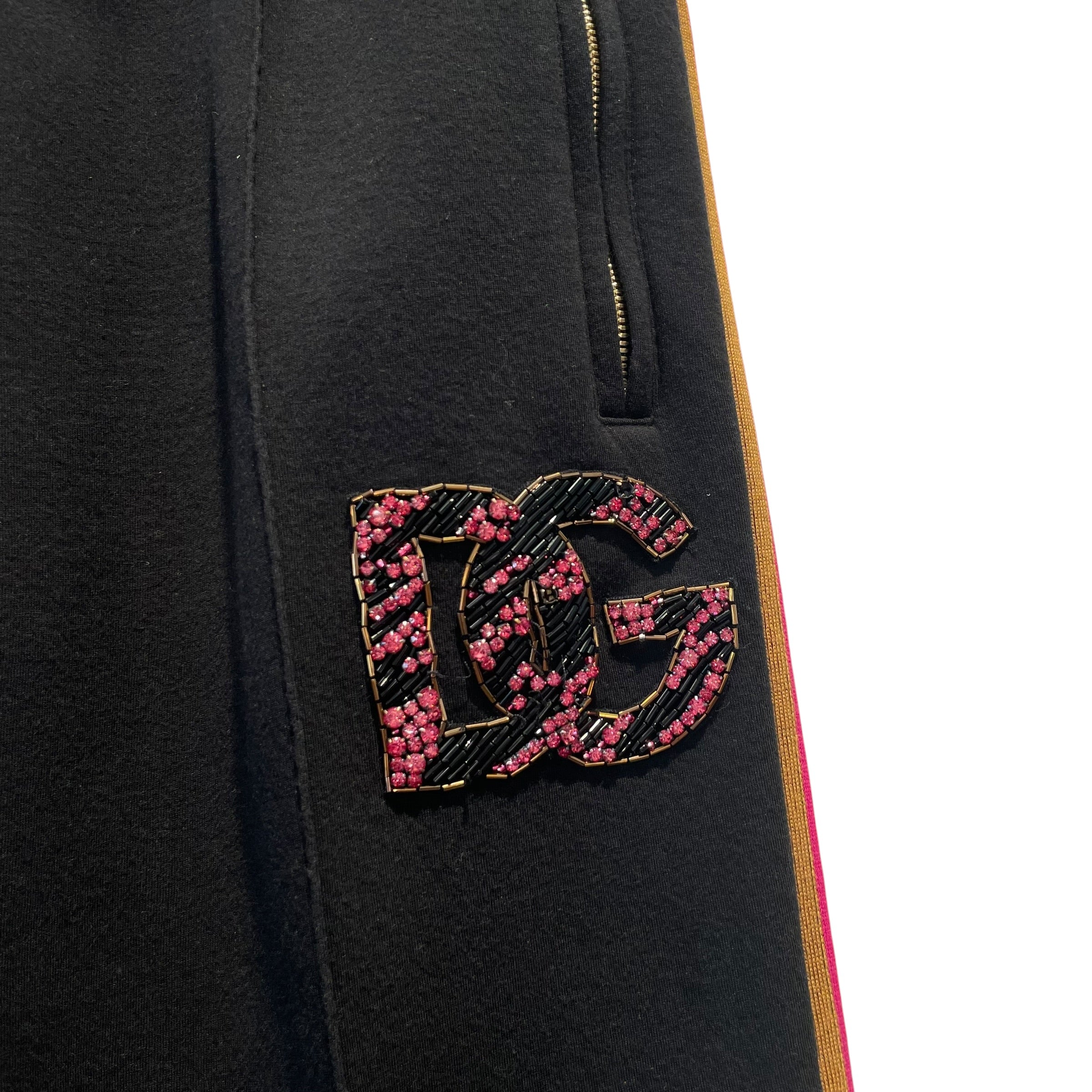 DOLCE&GABBANA/Cropped Pants/46/Cotton/BLK/Dolce&Gabana Stripe Track pant view 5